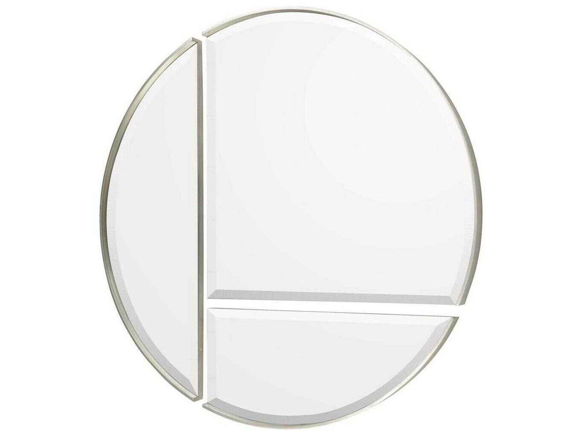 Gimonnet Round Wall Mirror Pewter Silver Finish