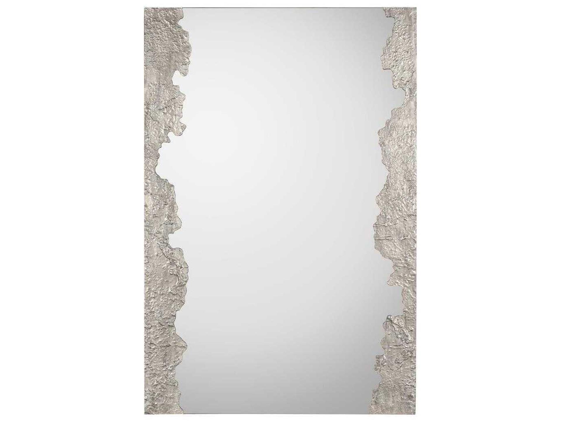 Wakame Silver Rectangular Wall Mirror with Pewter Frame