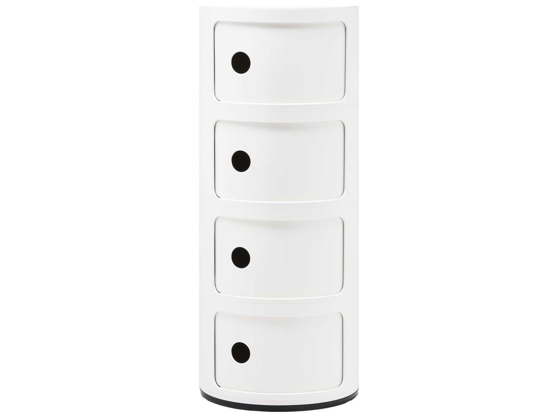Kartell Componibili 4-Element Modular Storage Unit in White for Indoor Outdoor Use