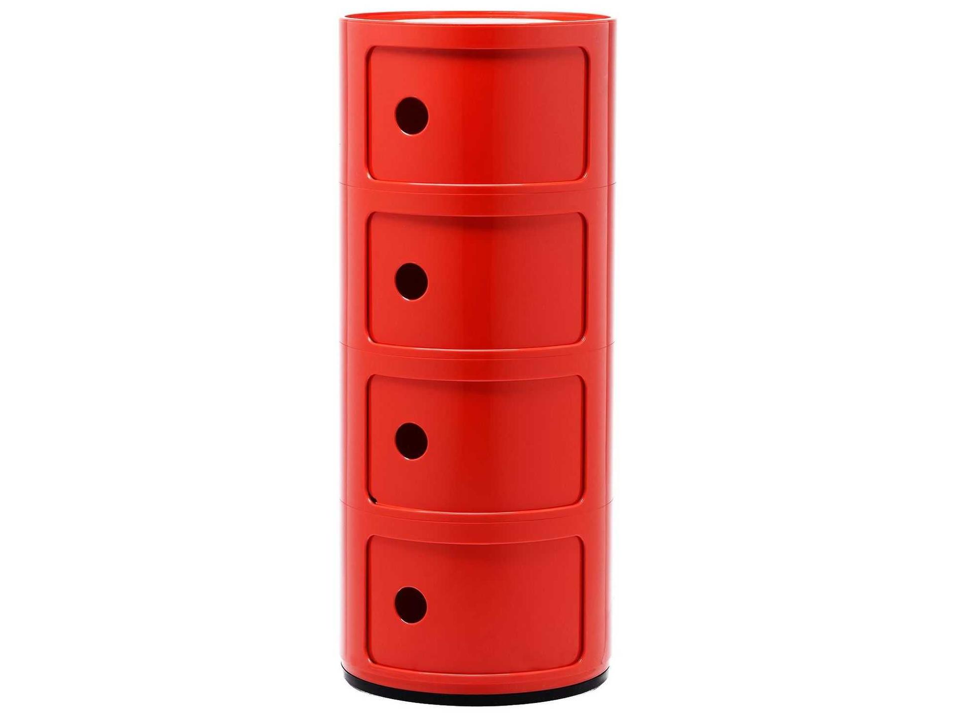 Componibili 4-Element Storage Rack in Red