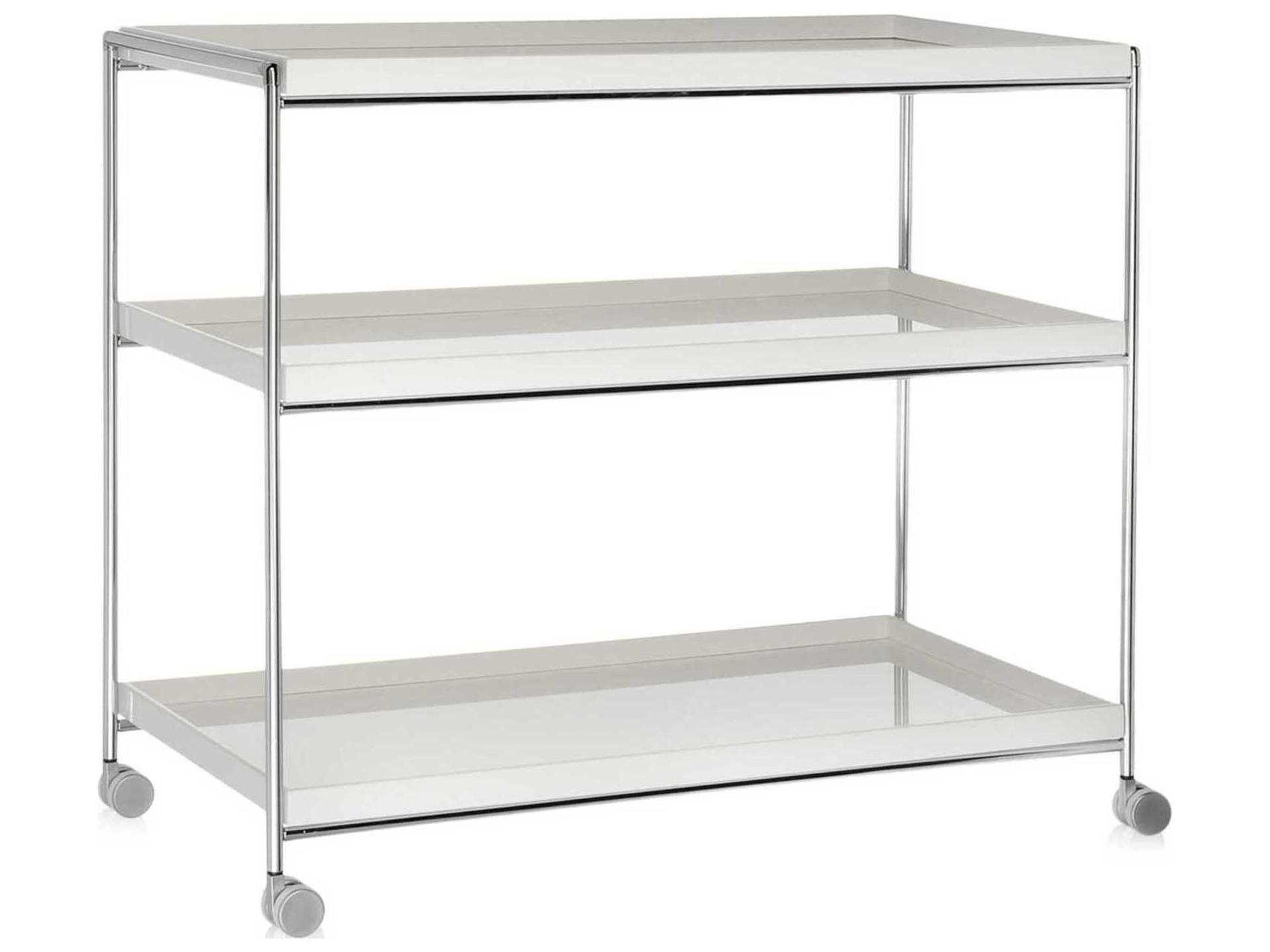 Trays White Bar Cart