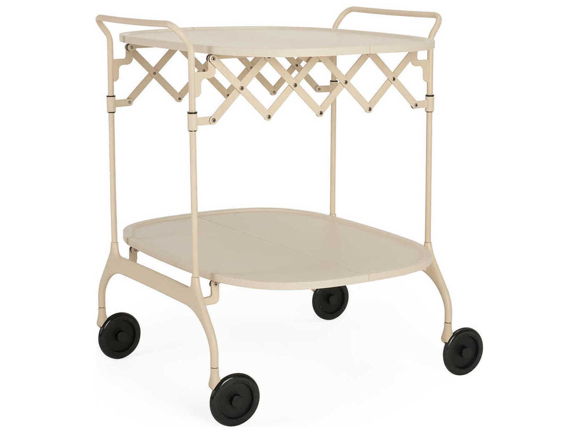Battista White Matte Cream Bar Cart