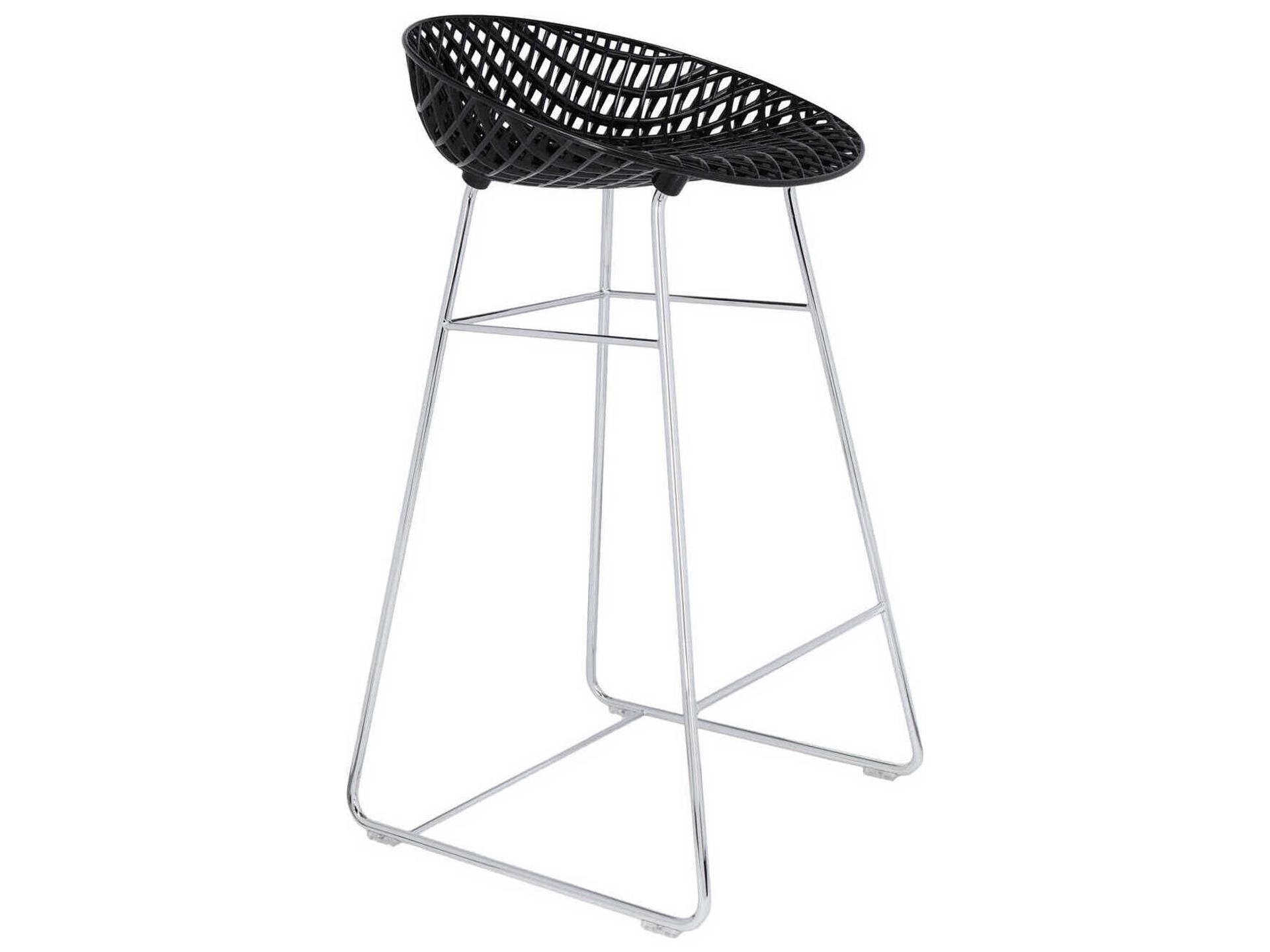 Smatrik Black And Chrome Counter Stool