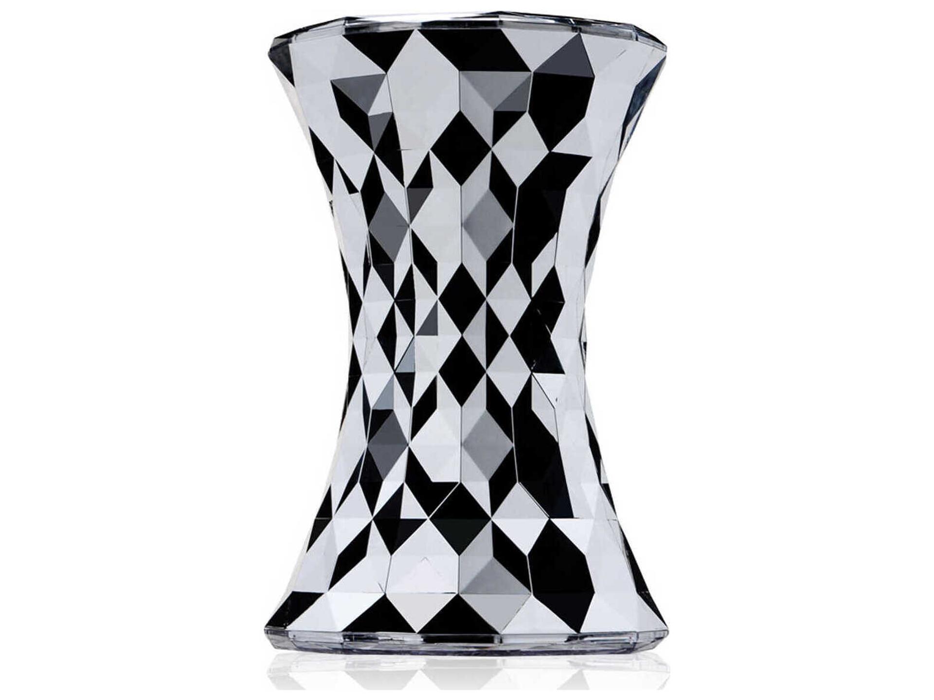 Stone Chrome Silver Accent Stool