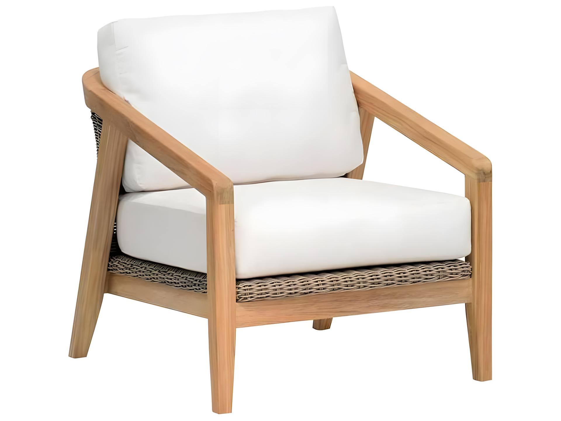 Spencer Teak Wicker Lounge Chair Modern Outdoor