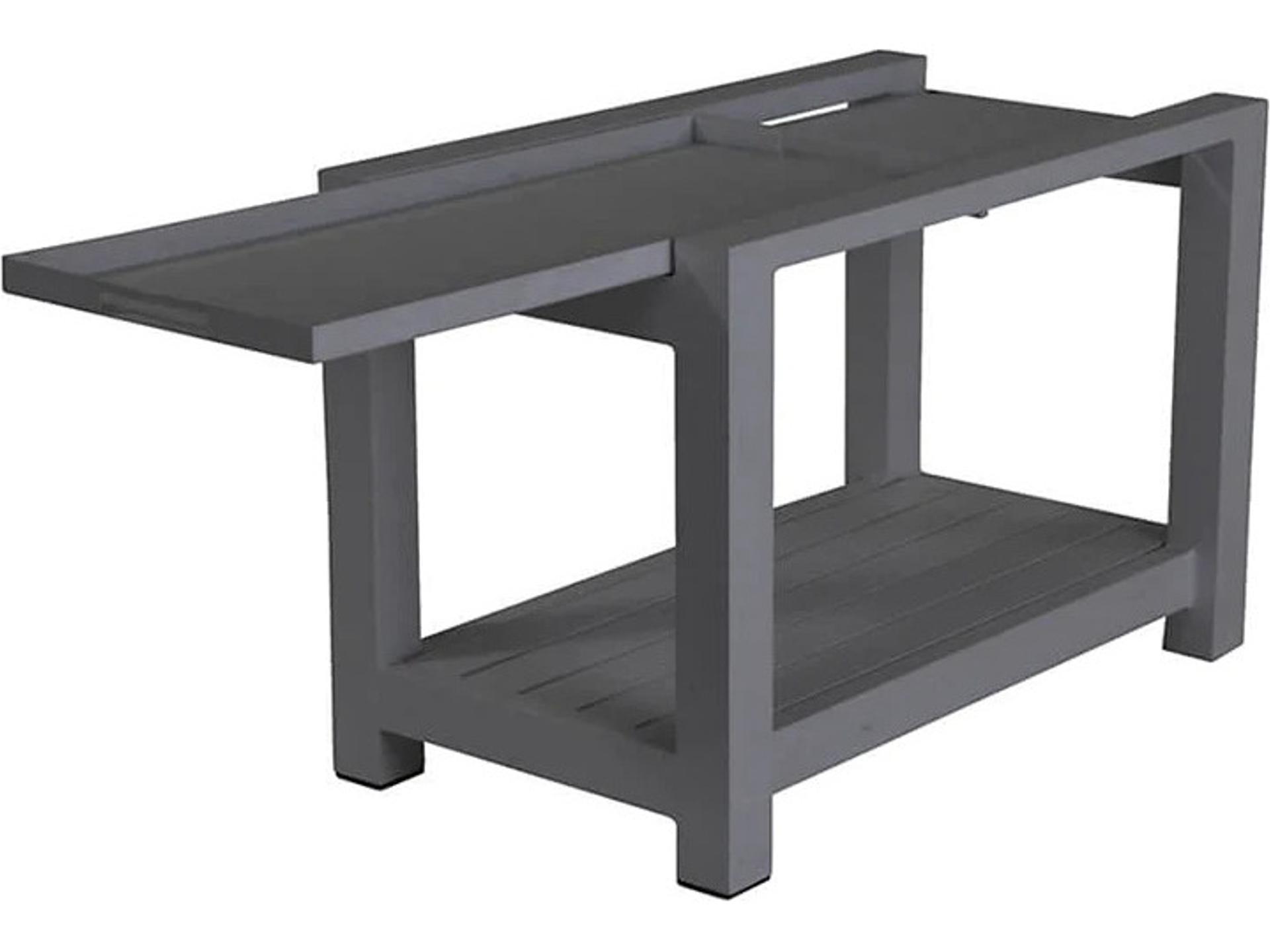 Easy Aluminum Outdoor Serving Cart in Lava Finish