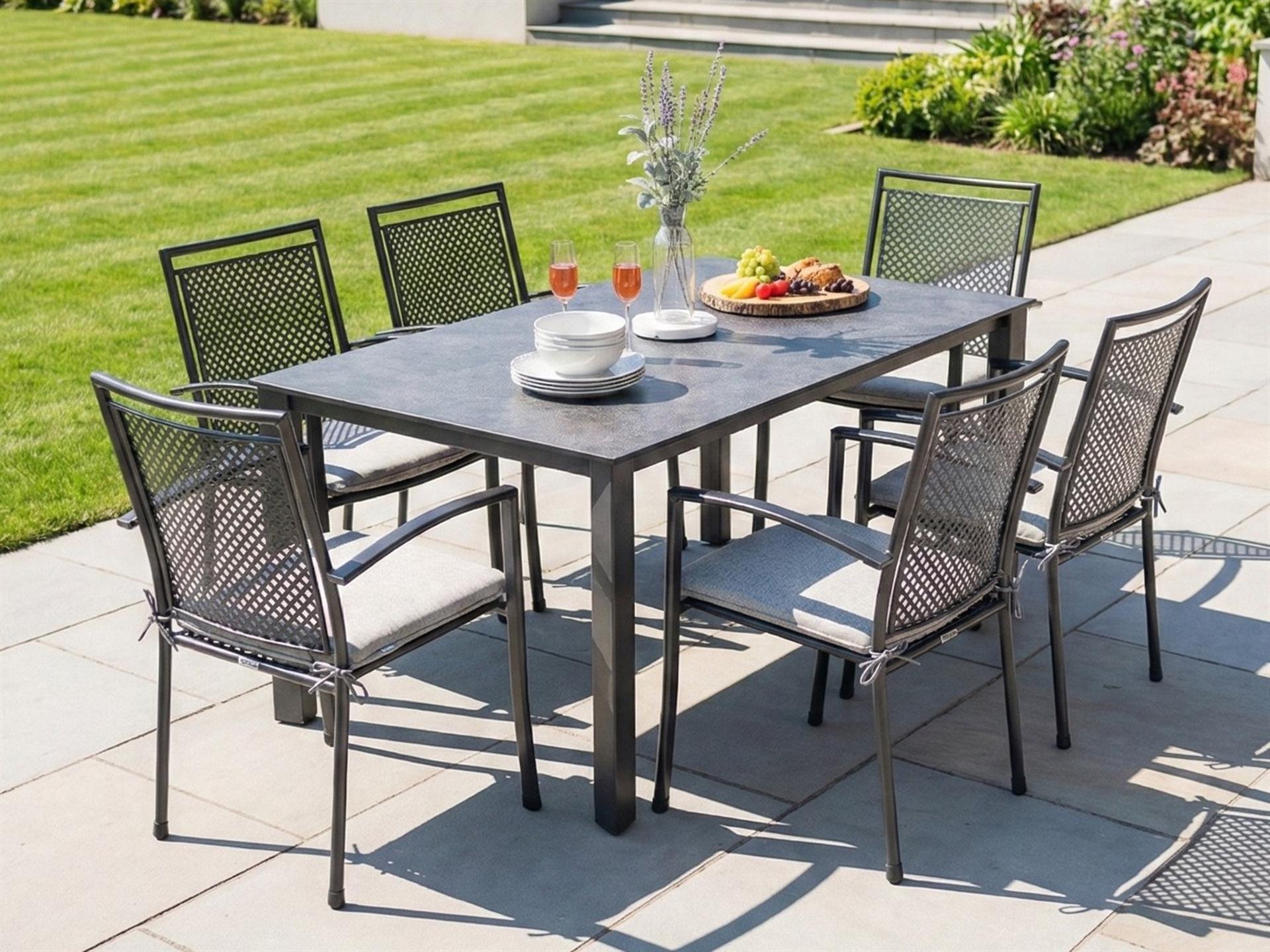 Reno Grey Steel Dining Set