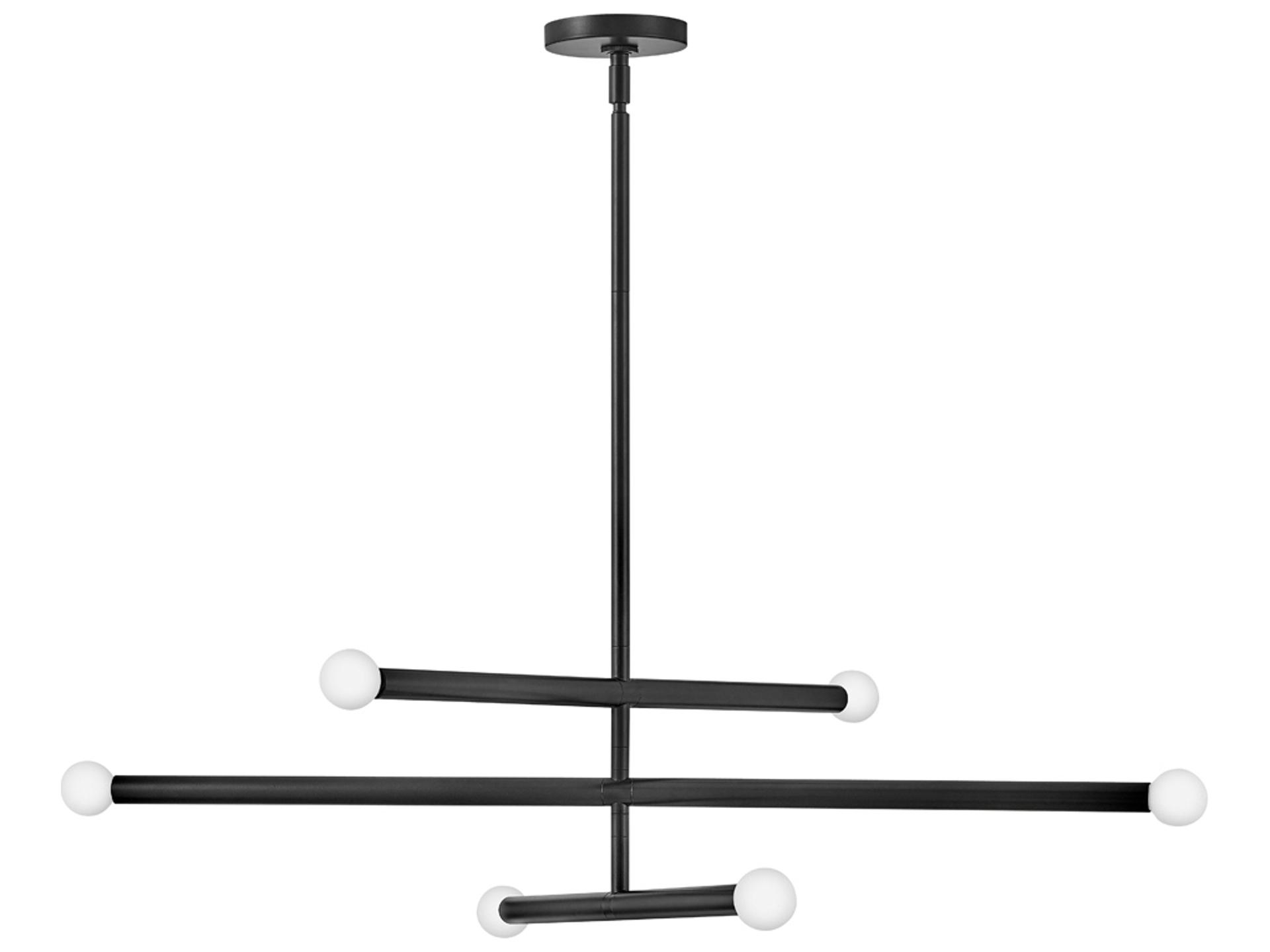 6-Light Millie Convertible Chandelier in Black