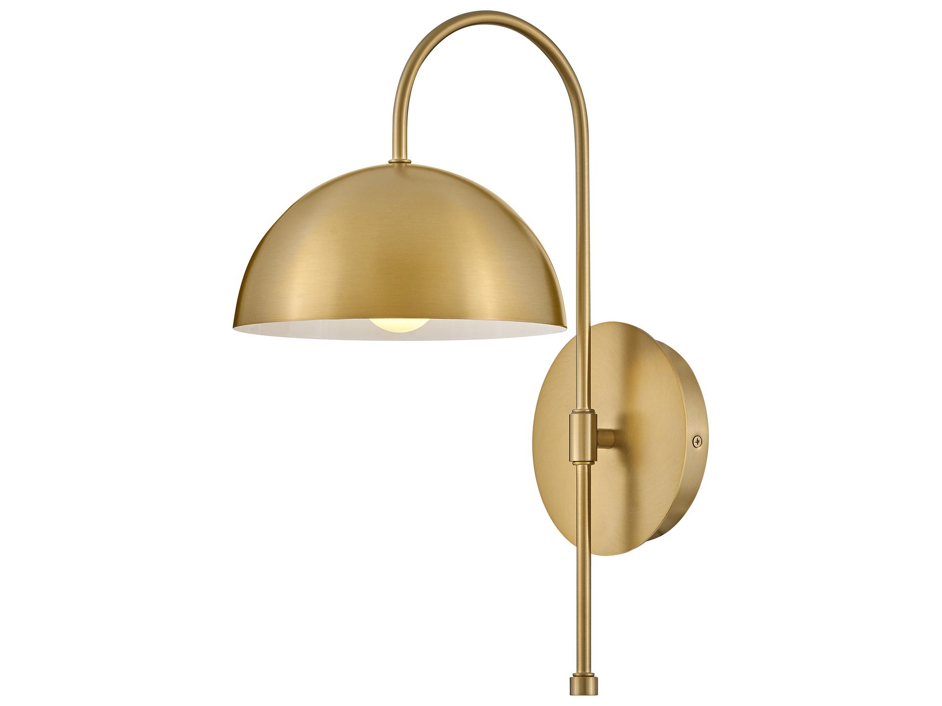 Lark Lou 8 Inch Single Light Sconce Lacquered Brass