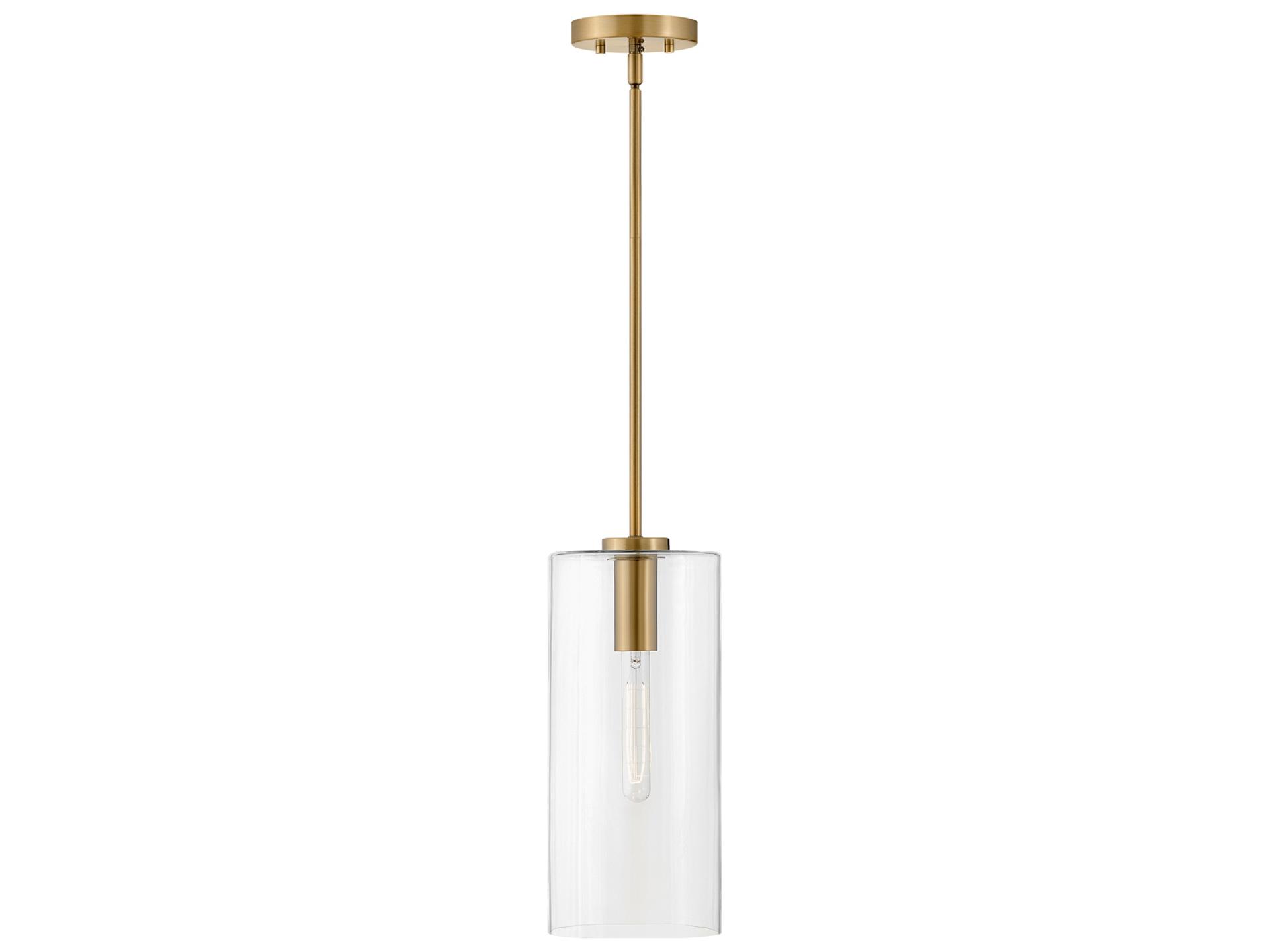 Lane Single 1-Light Cylinder Pendant in Lacquered Brass