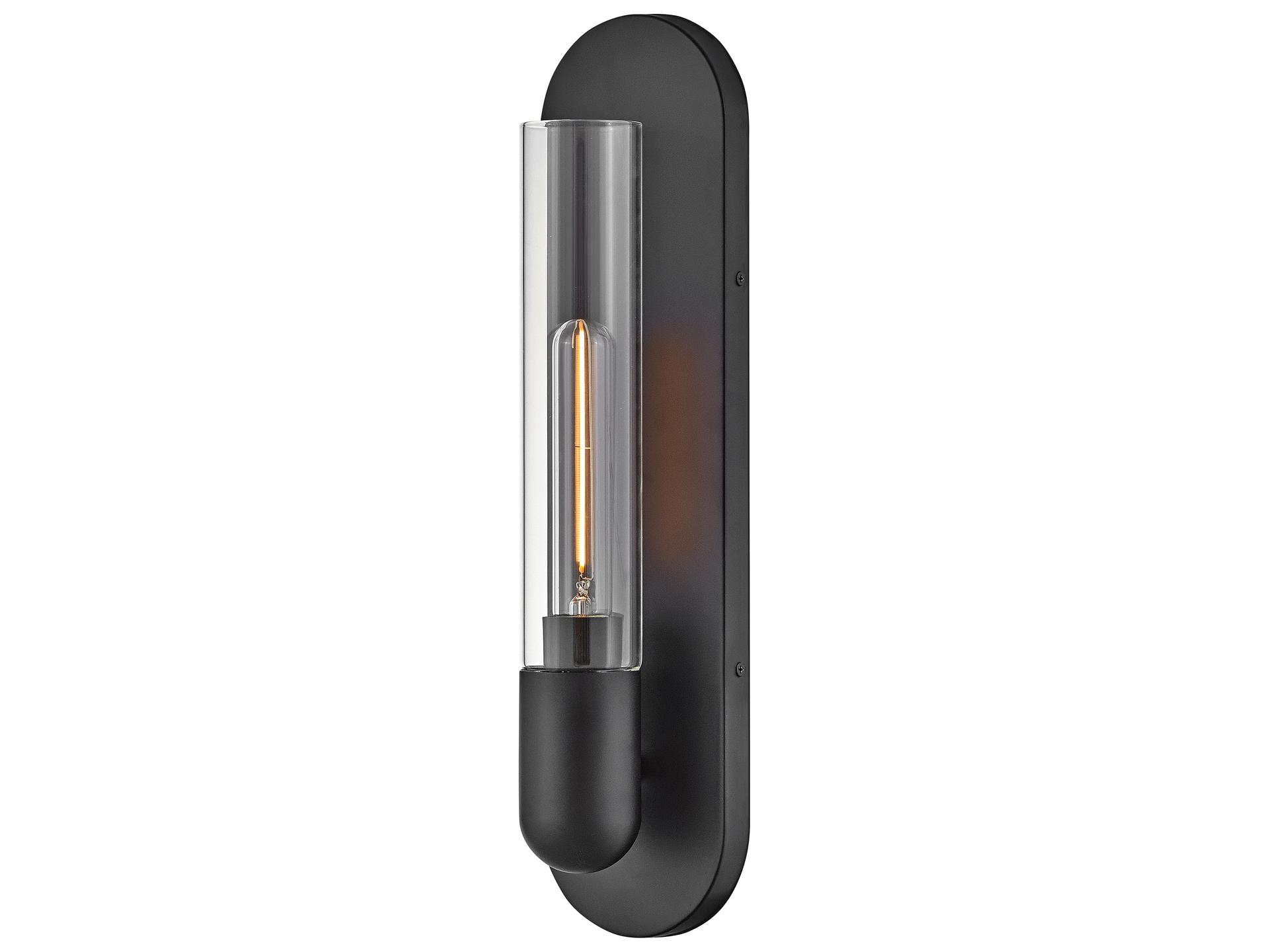 Tully 1-Light Black Wall Sconce with Clear Glass Shade