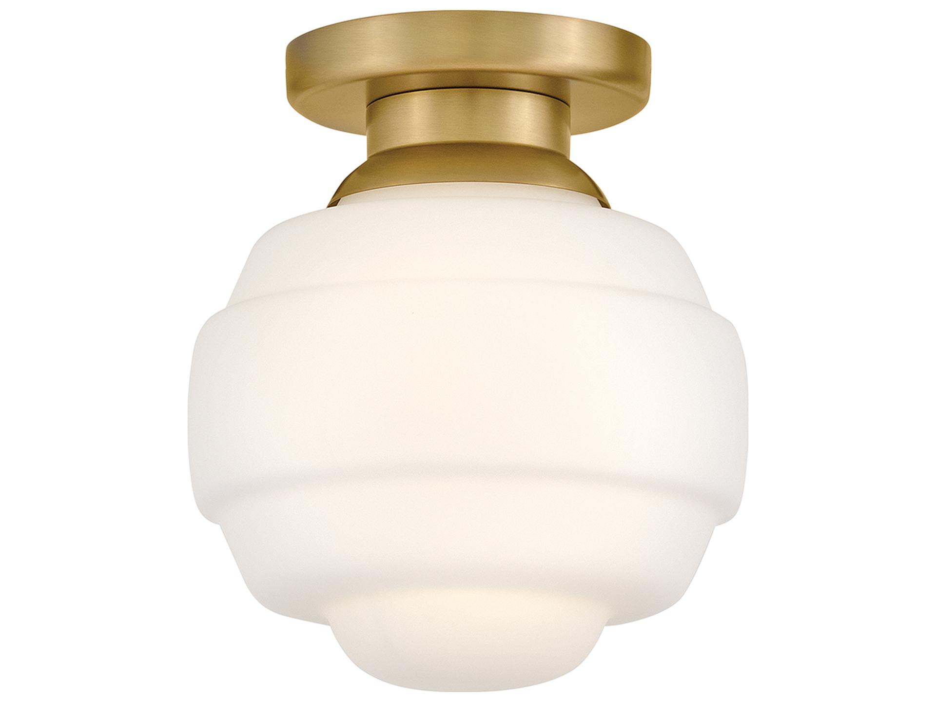 Penny 1-Light Lacquered Brass Round Flush Mount