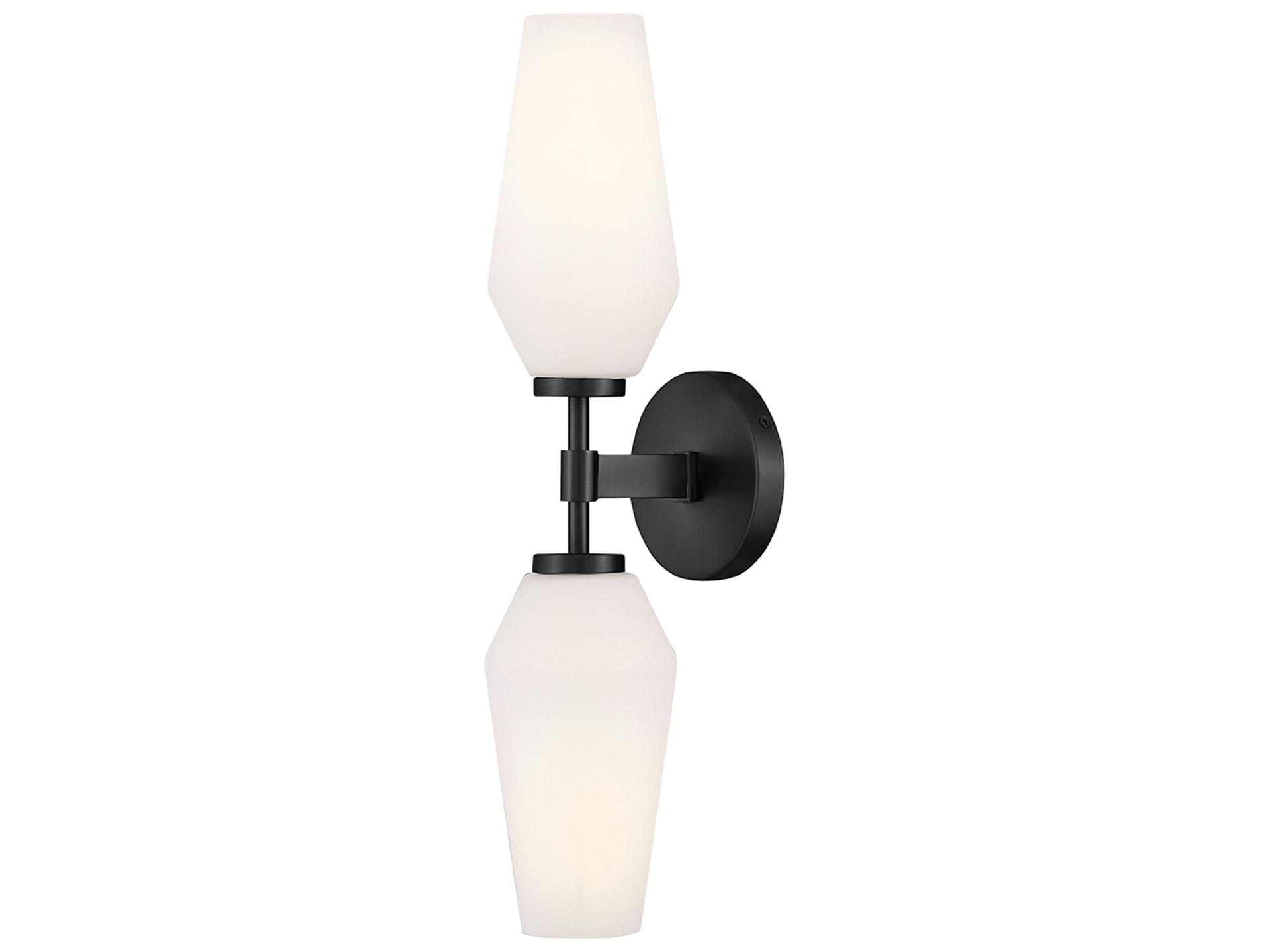 Gio 2-Light Black Vanity Light