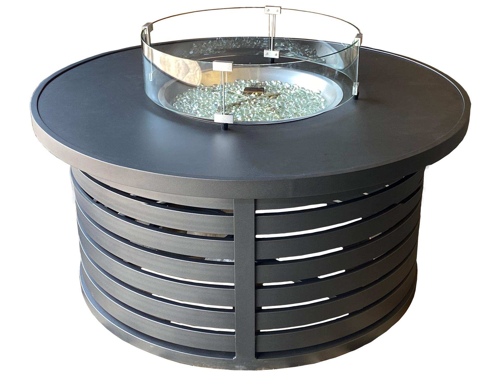 Contempo Aluminum Round Patio Fire Pit Table