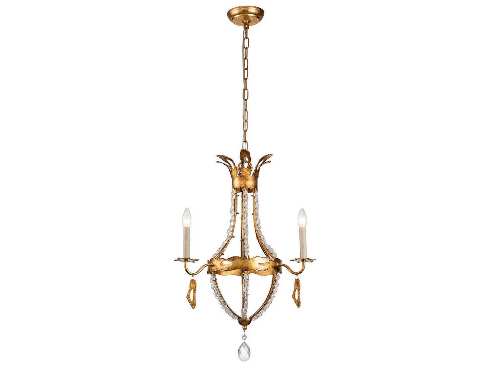 3-Light Monteleone Chandelier in Antique Gold