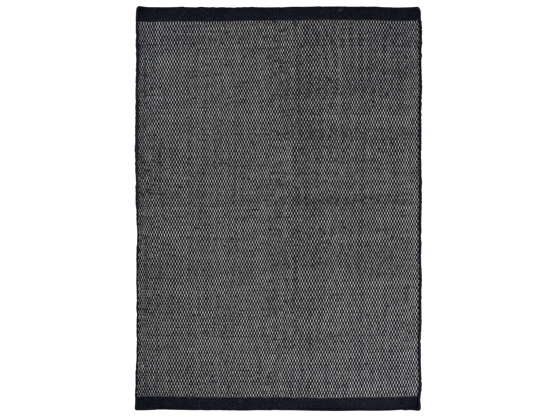 Asko Black Hand-Woven Wool Blend Area Rug