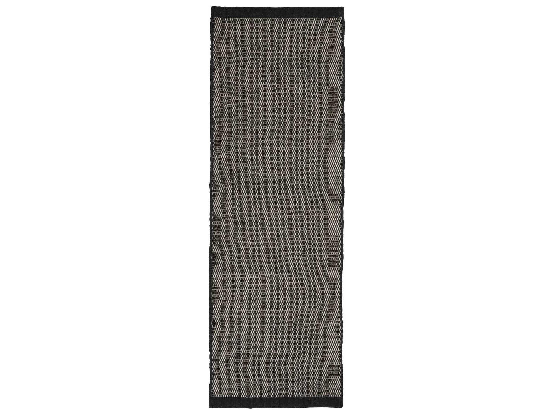 Asko Runner Rug Black Hand-Loomed Wool