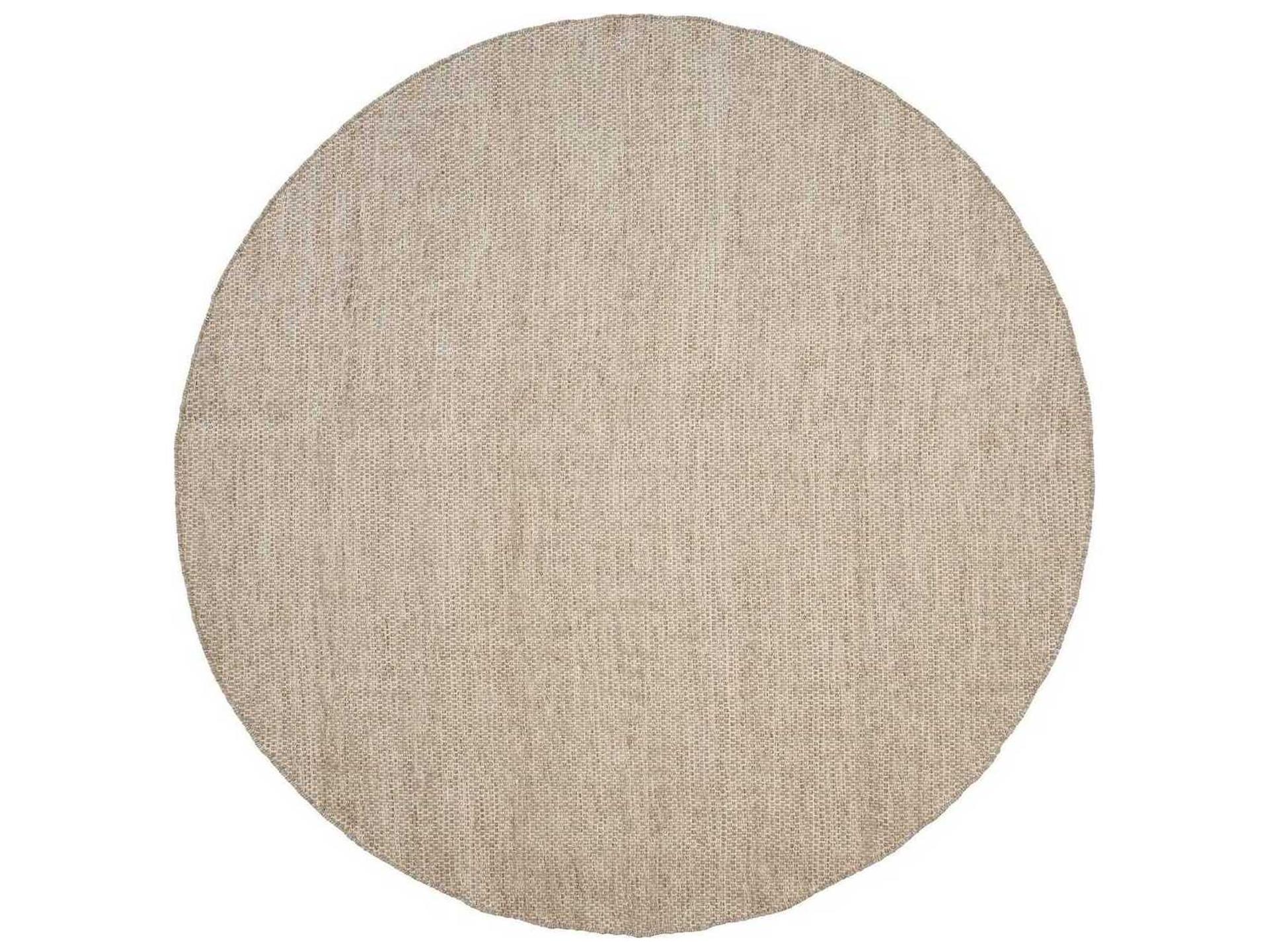 Asko Round Wool Rug in Light Grey