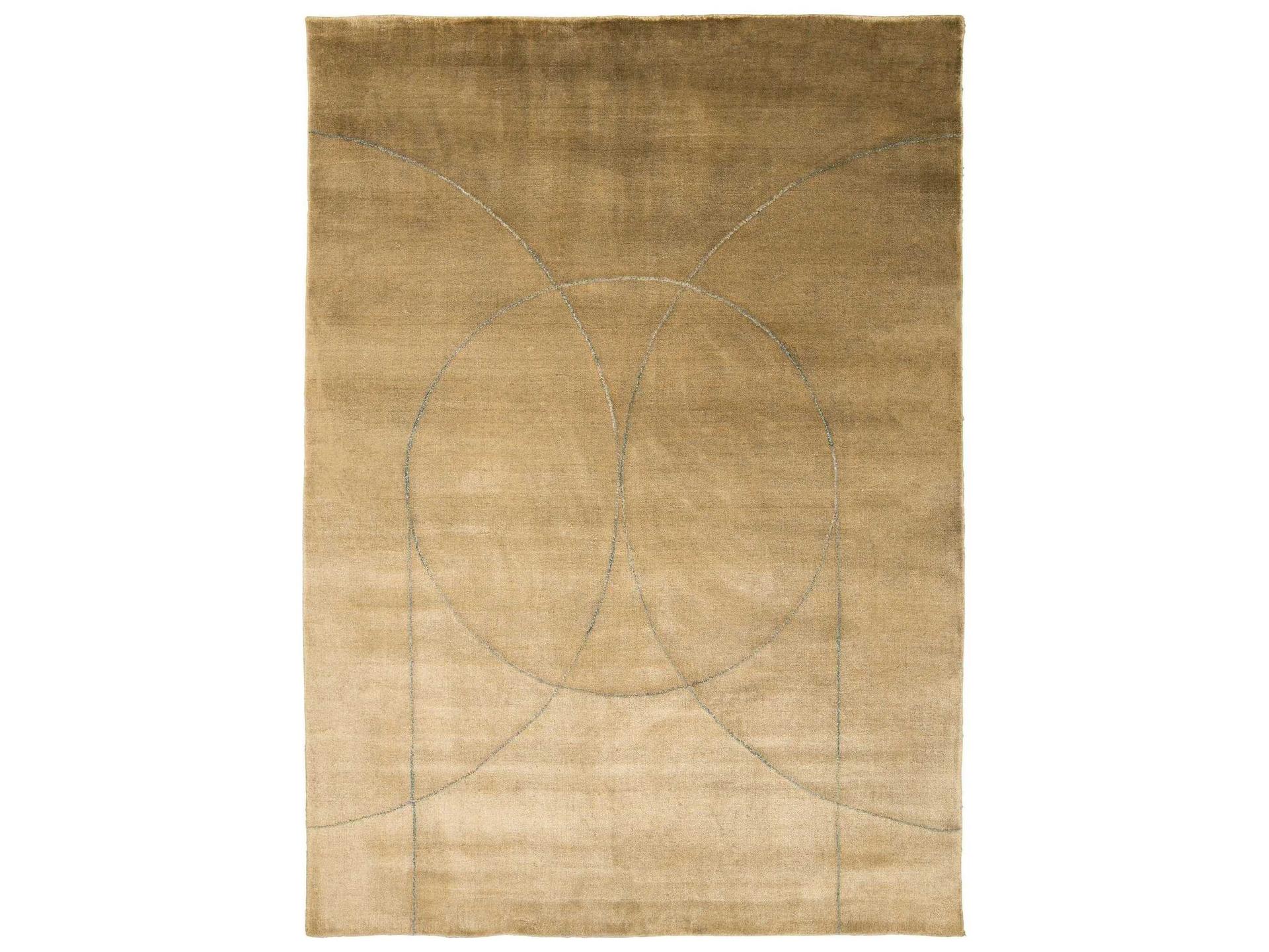 Circulus Ochre Loom-Knotted Wool and Viscose Area Rug