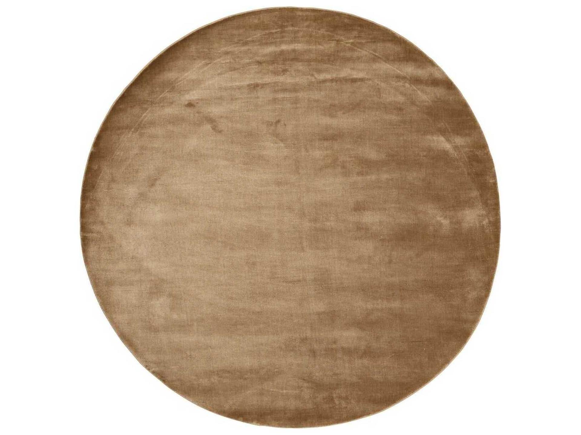 Lucens 79-Inch Round Viscose Rug in Mustard