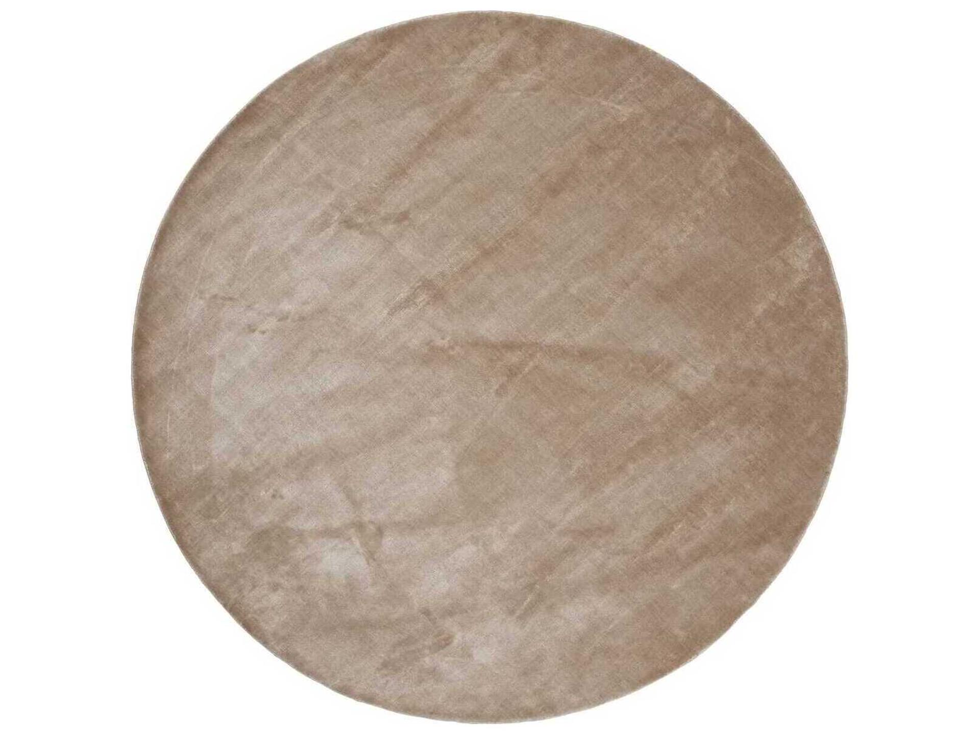 Lucens Natural Round Handwoven Viscose Area Rug