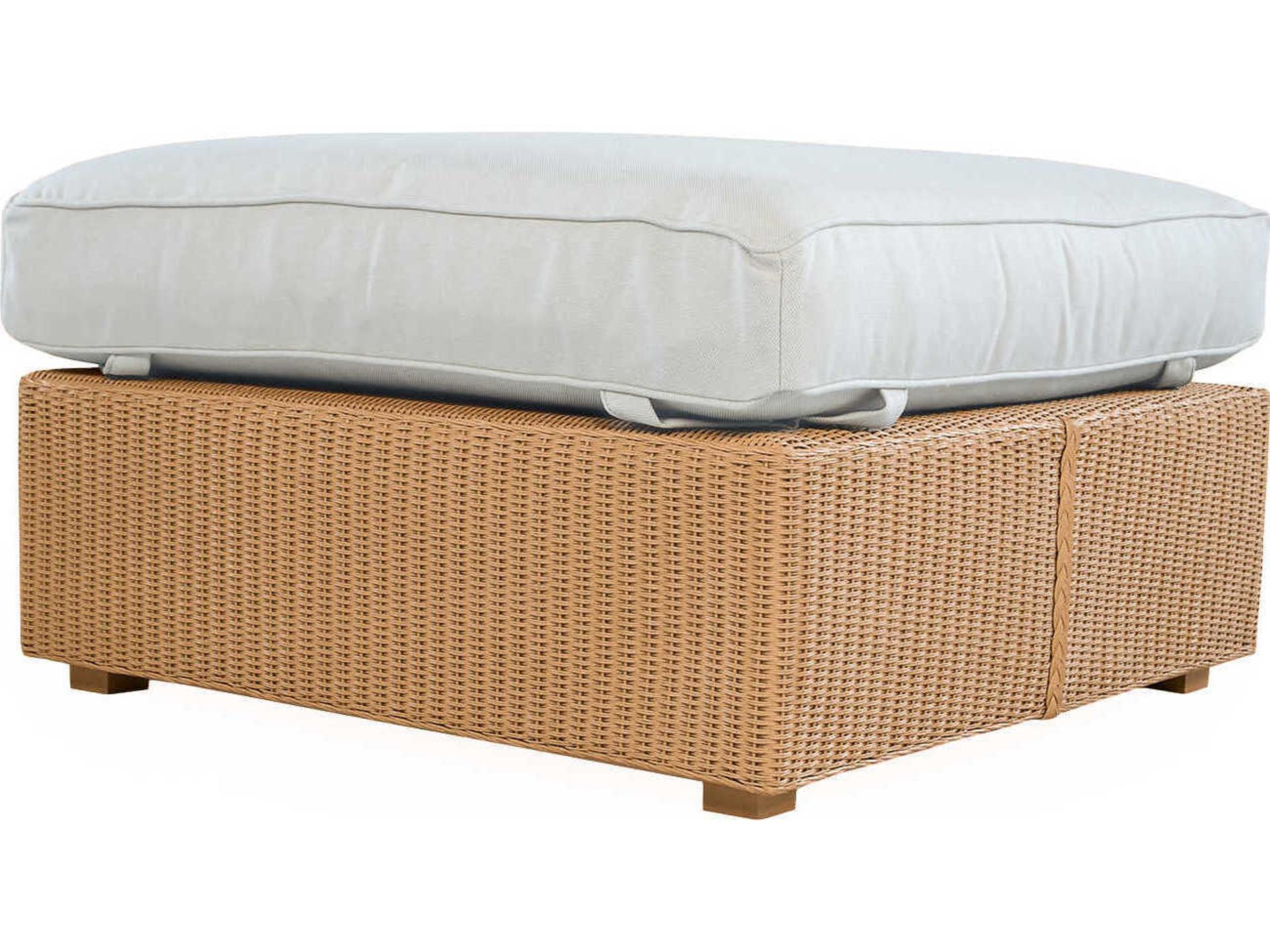 Hamptons Large Wicker Ottoman All-Weather