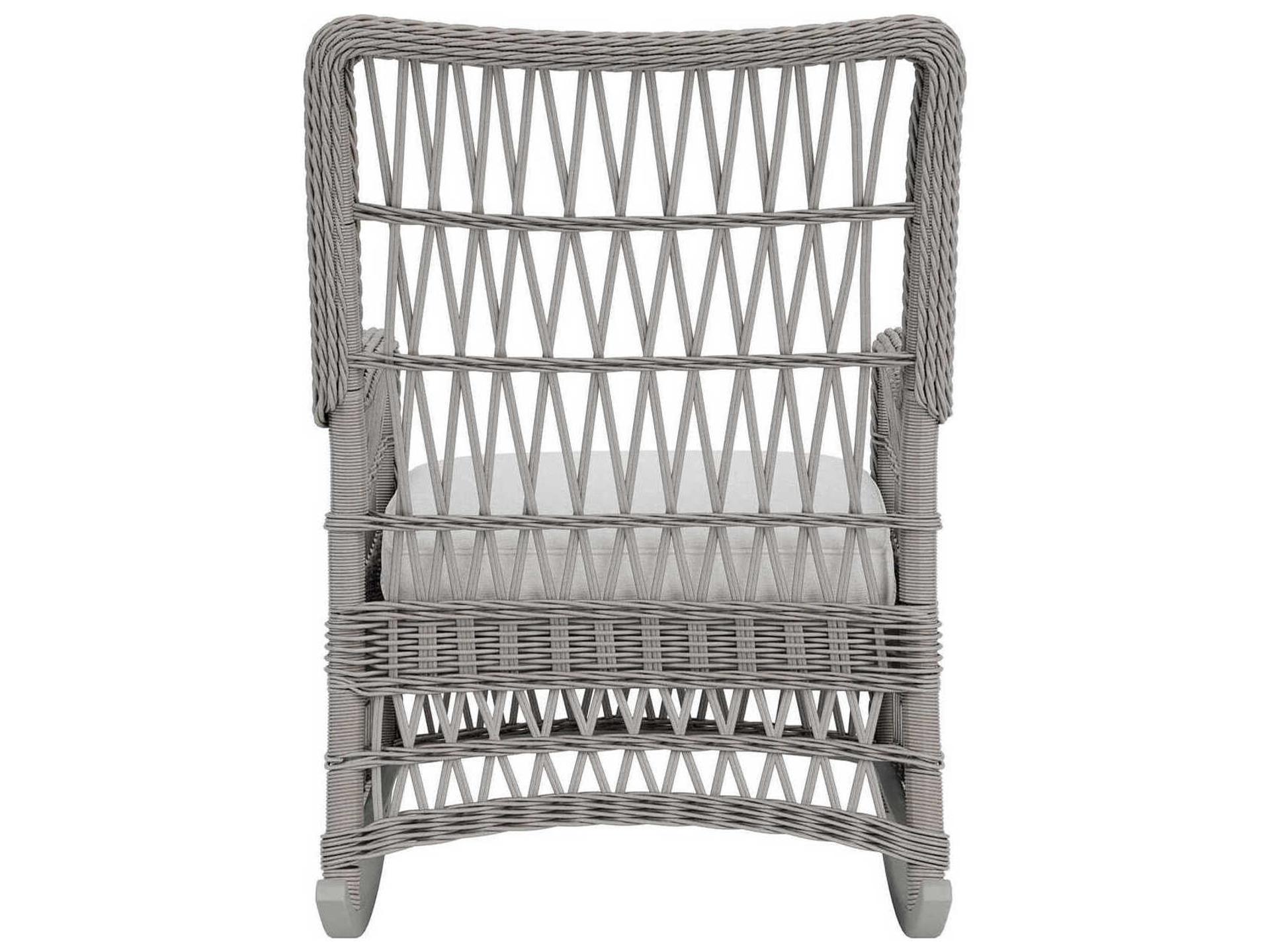 Lloyd Flanders Mackinac Wicker High Back Porch Rocker Outdoor Patio Lounge Chair