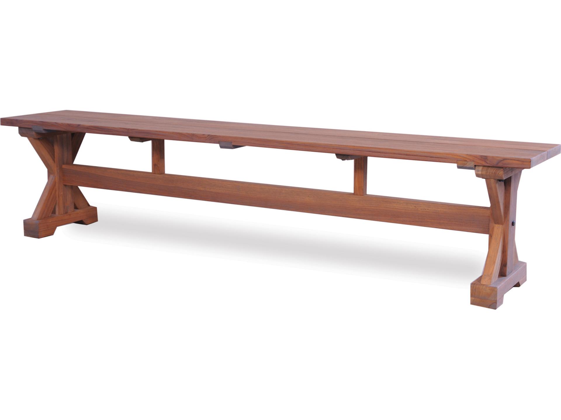 Teak Trestle Dining Bench Outdoor Wood Seating