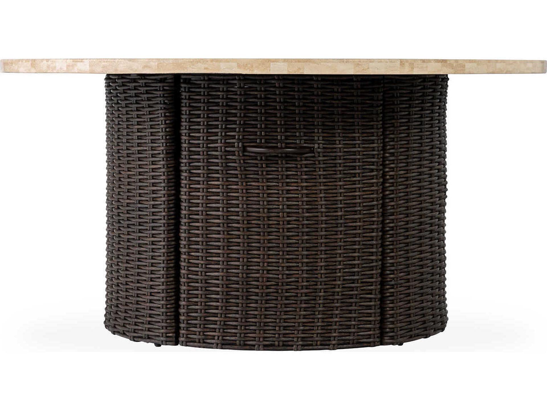 Mesa Wicker Round Outdoor Patio Fire Pit Table
