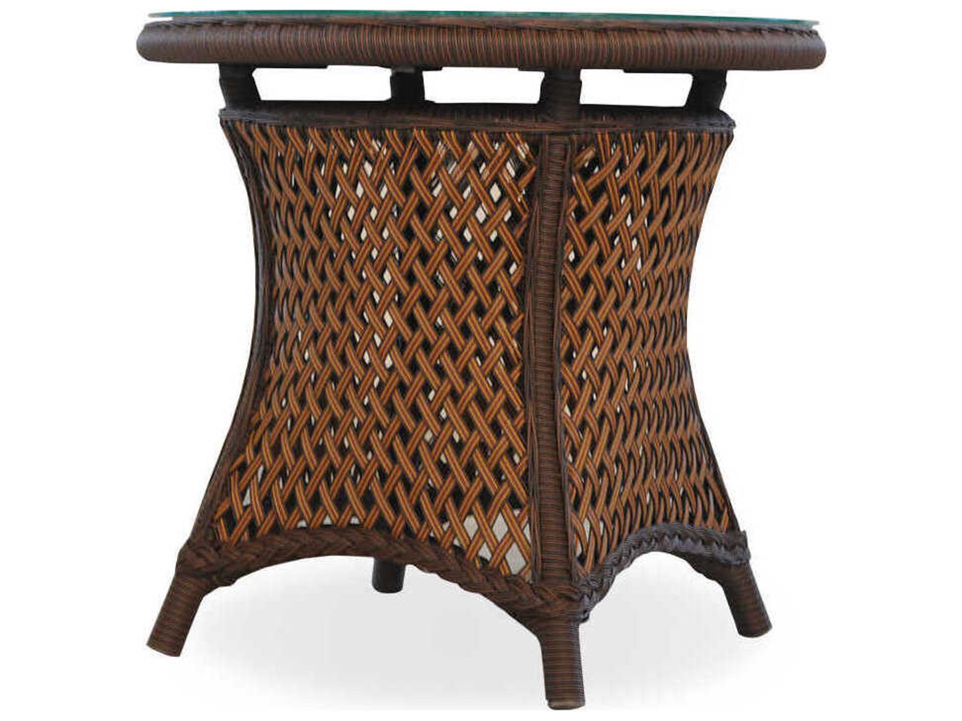 Lloyd Flanders Grand Traverse Wicker Round Patio End Table