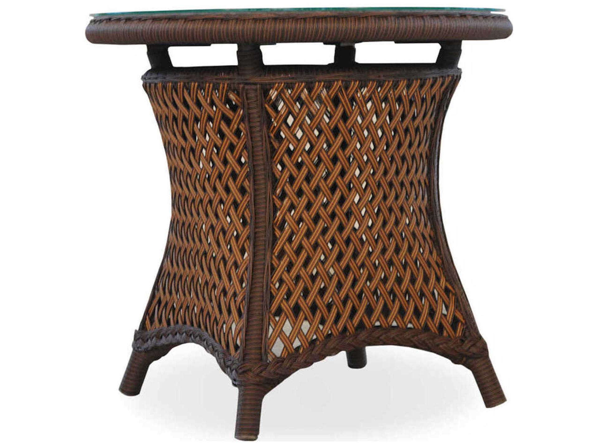 Lloyd Flanders Grand Traverse Wicker Round Patio End Table