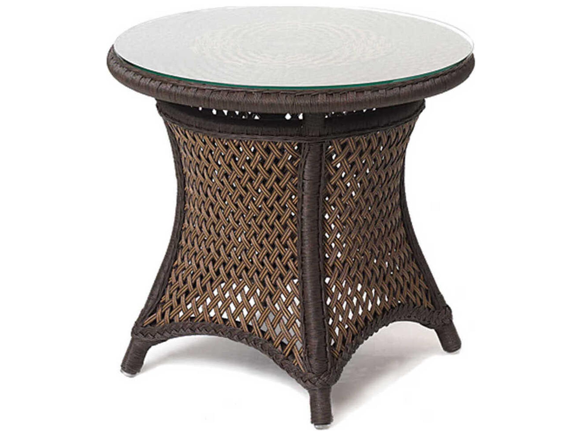 Lloyd Flanders Grand Traverse Wicker Round Patio End Table