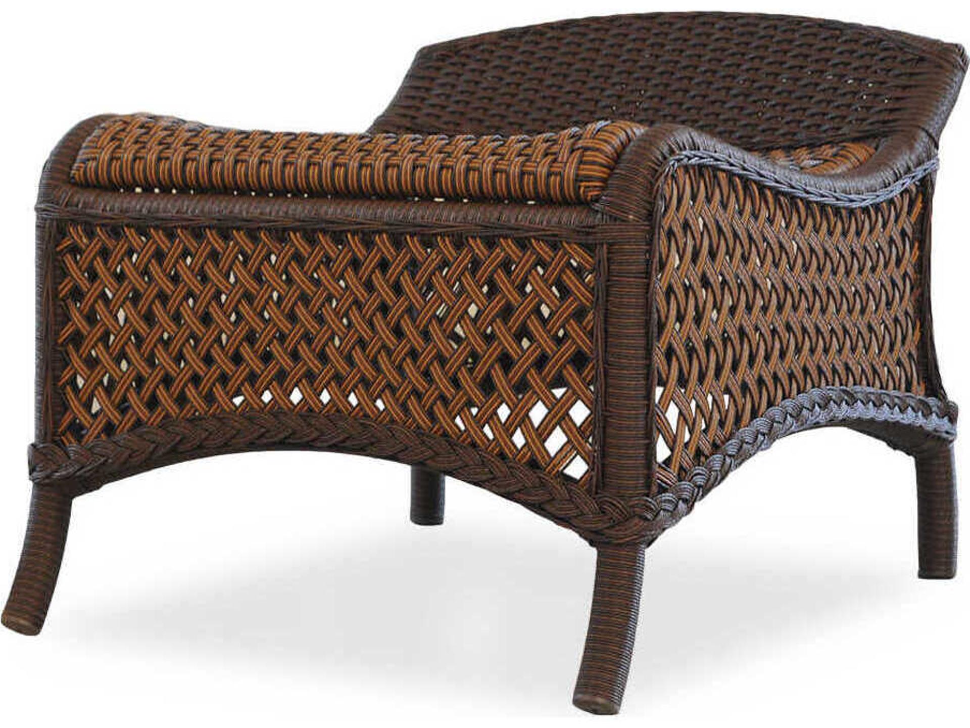 Grand Traverse Woven Vinyl Ottoman Outdoor Footrest