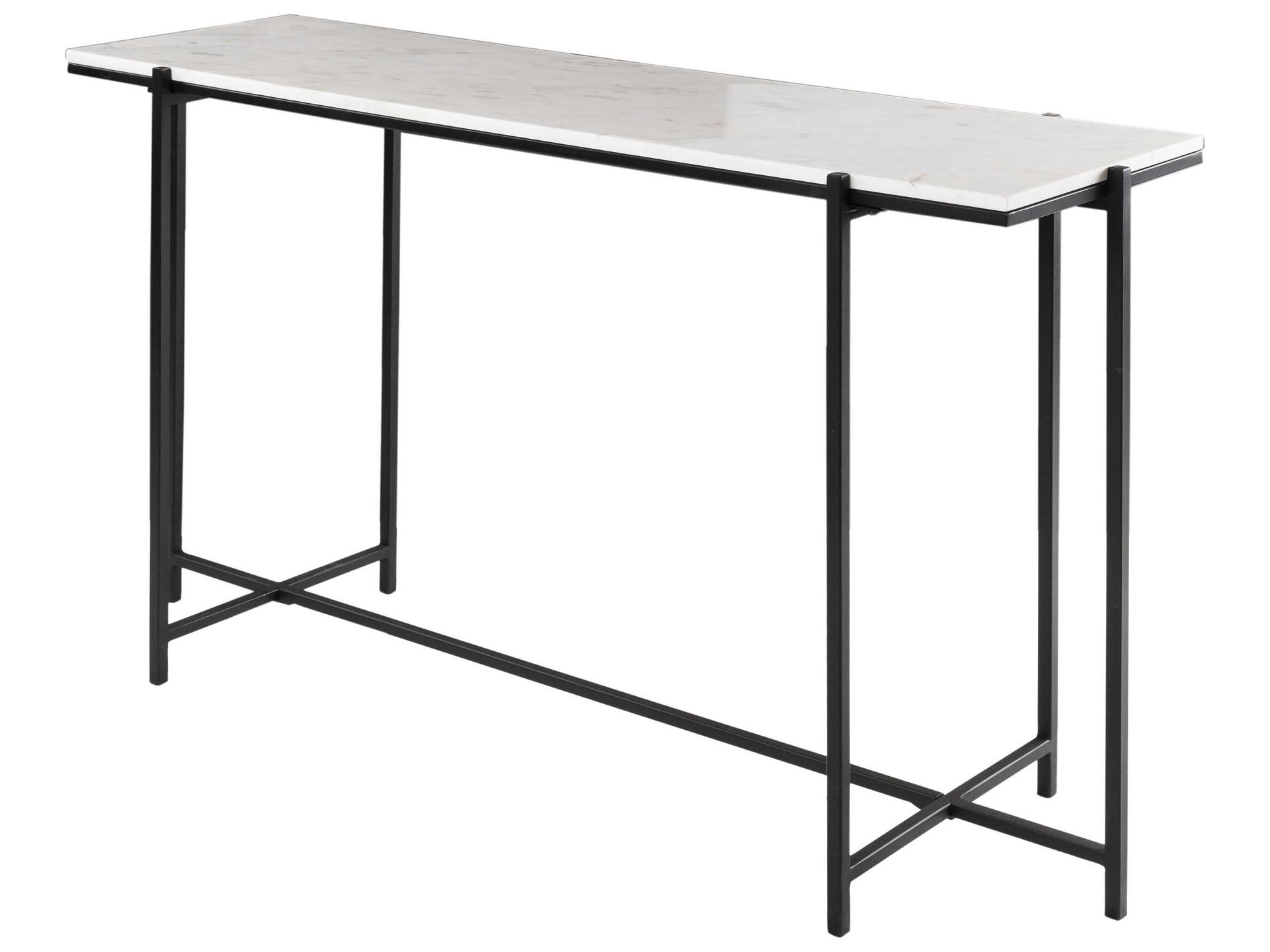 Livabliss by Surya Anaya Rectangular Marble White Black Console Table