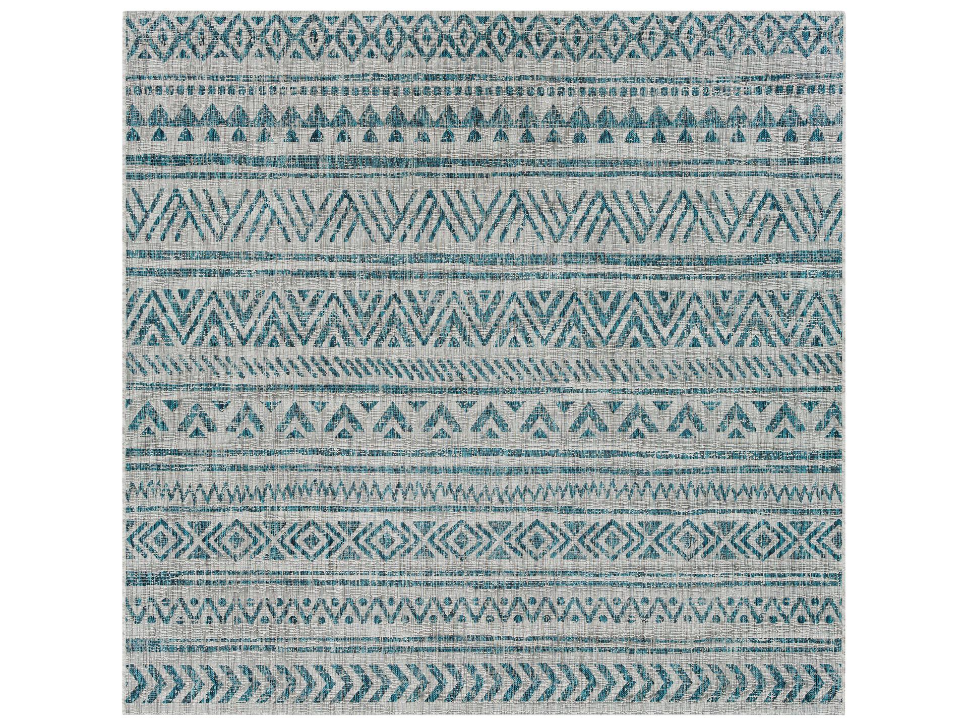 Eagean Geometric Square Indoor Outdoor Area Rug