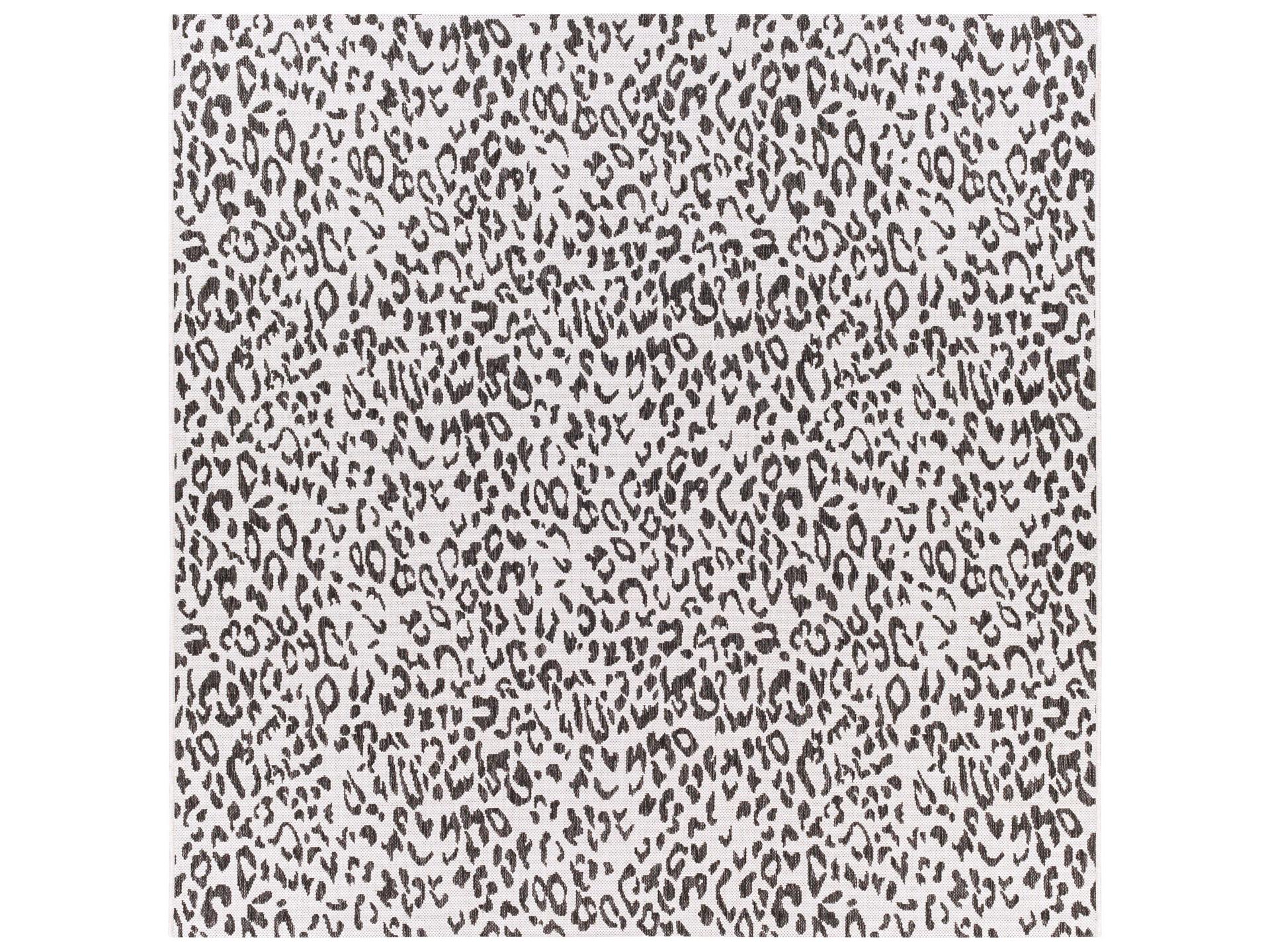 Eagean Animal Prints Indoor Outdoor Area Rug in Black Off-White and Charcoal