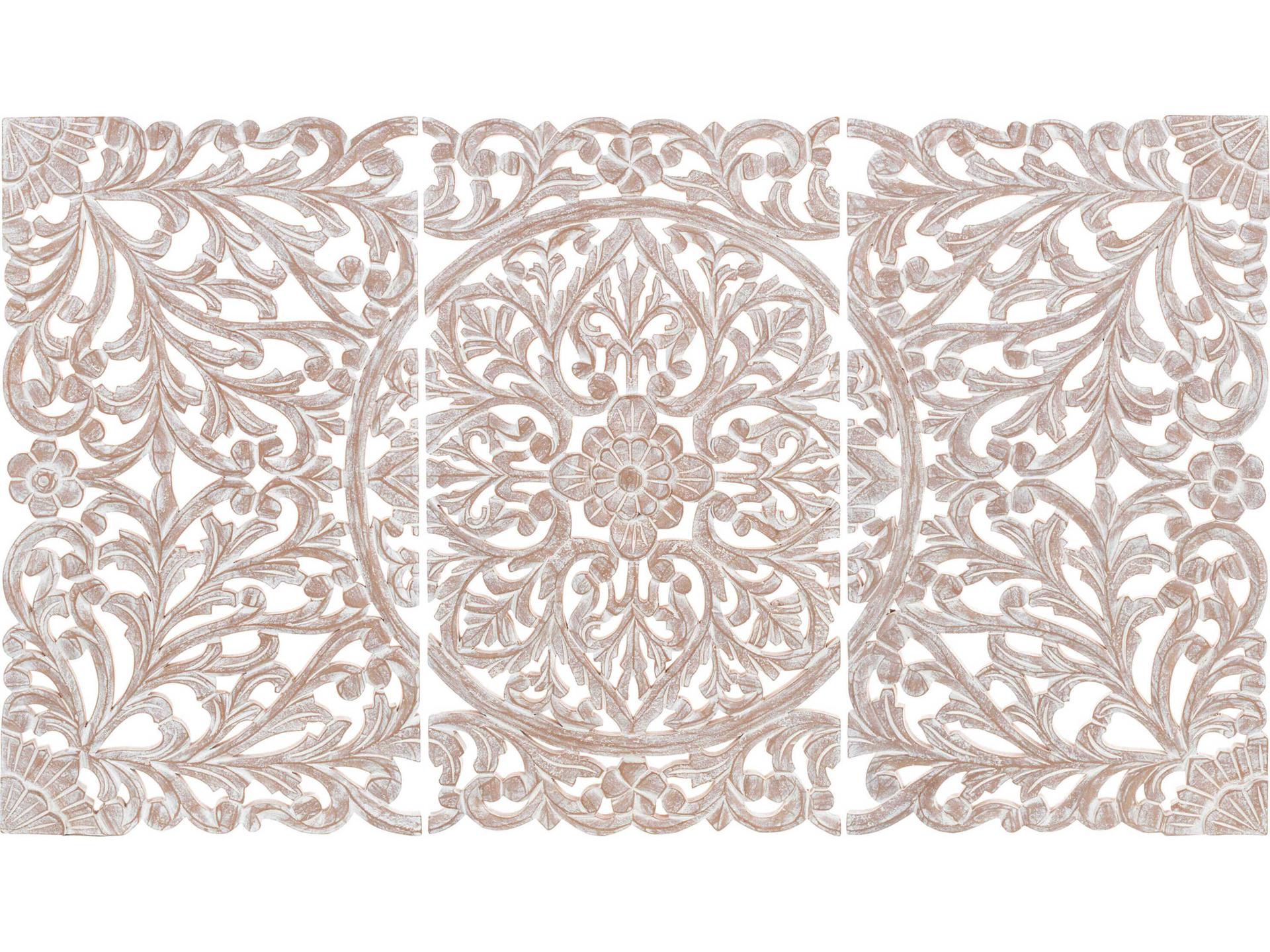 Hampi Dimensional Wall Accent in White Manufactured Wood