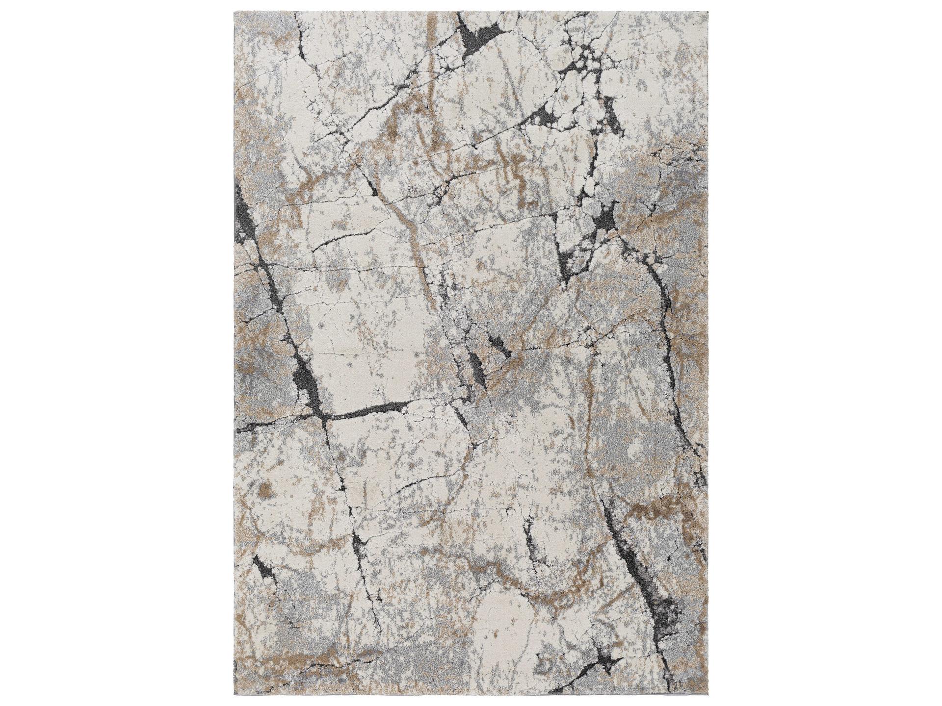 Tuscany Abstract Area Rug in Ivory and Gray