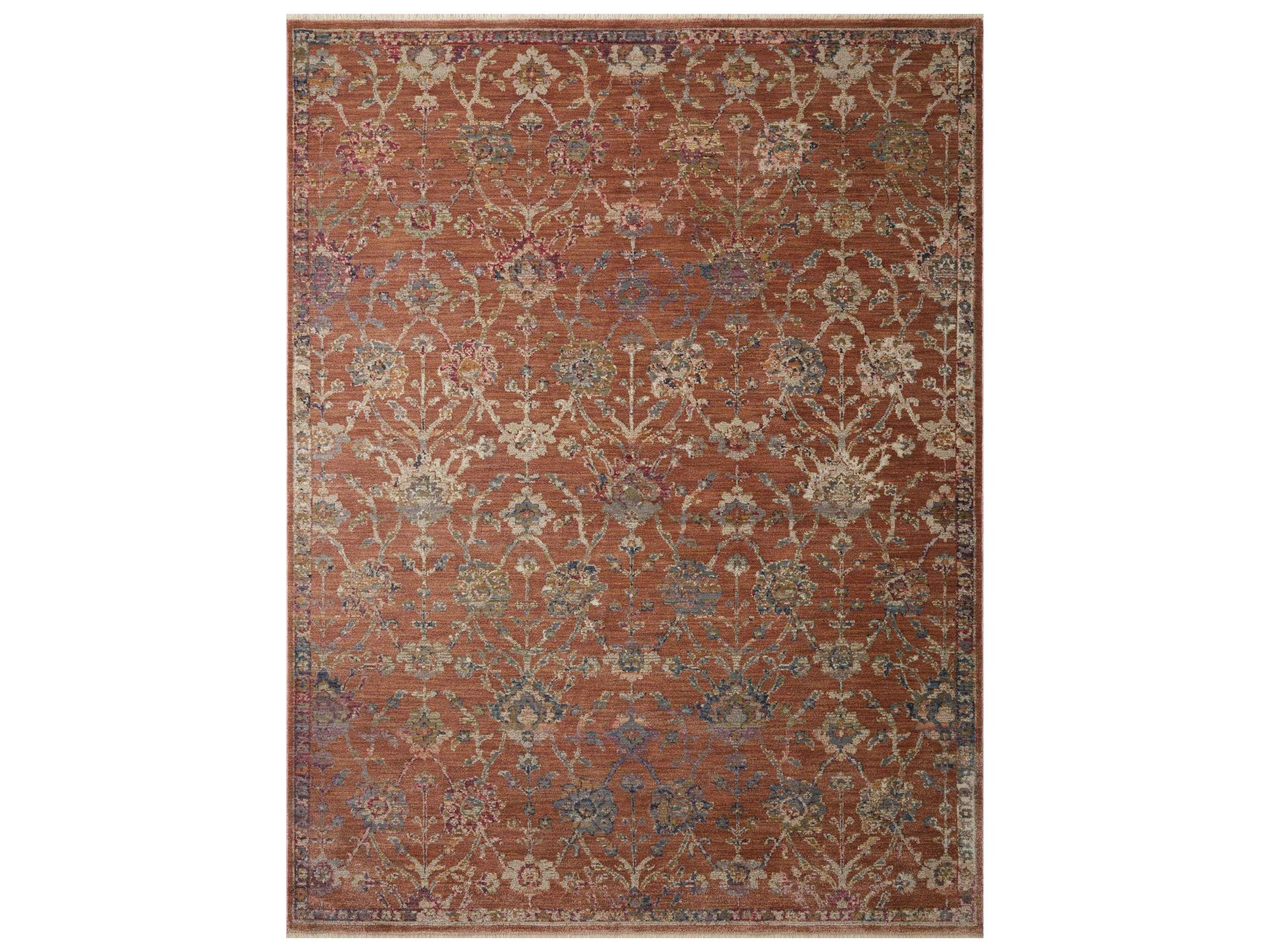 Giada Area Rug Traditional Terracotta Multi