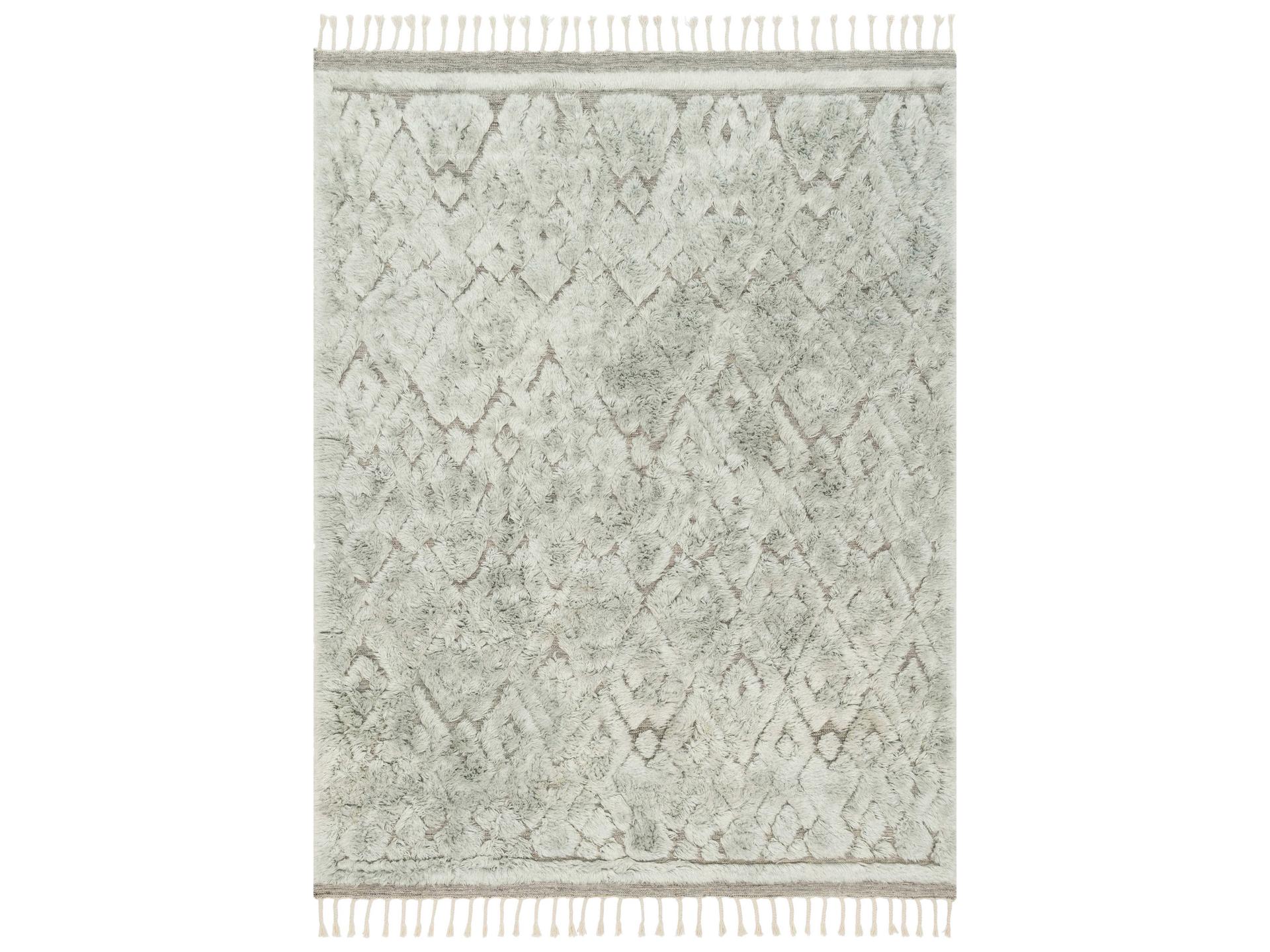 Hygge Collection Geometric Area Rug with Shaggy Texture