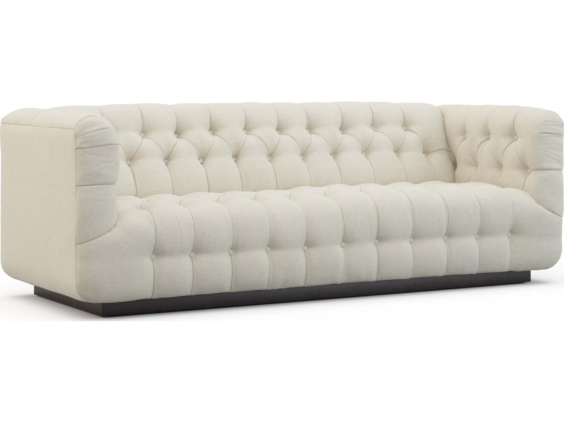 for Hickory White Jagger 3-Seat Fabric Sofa with Exposed Wood Base