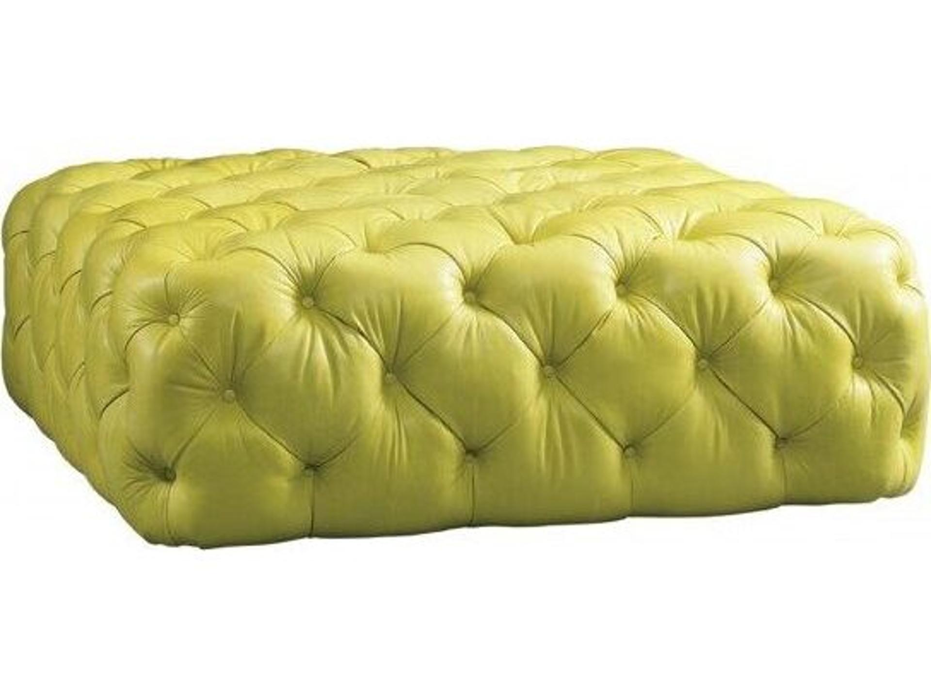 Upholstery Cheshire Yellow Leather Ottoman