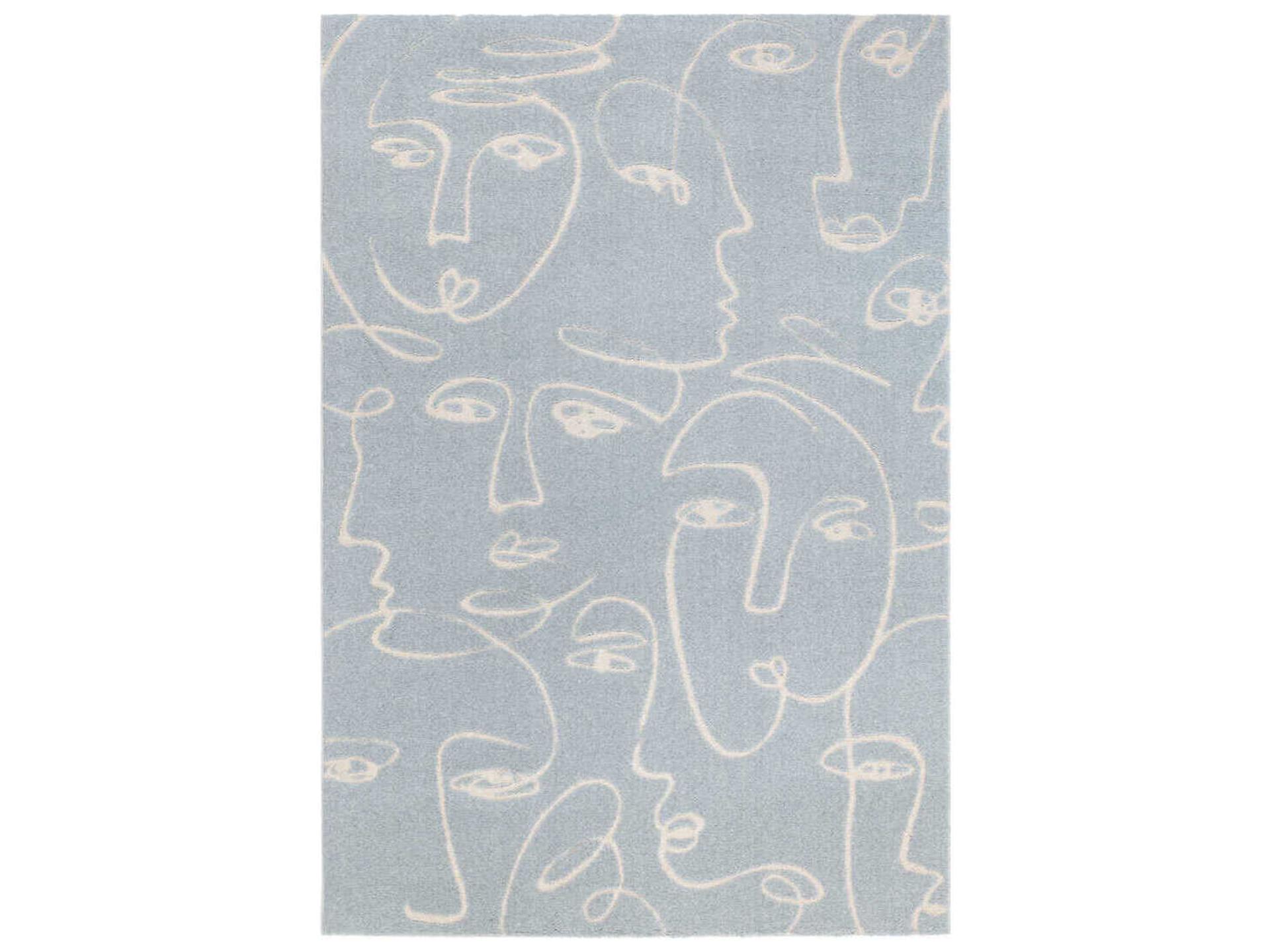 Faces Graphic Woven Wool Blend Area Rug