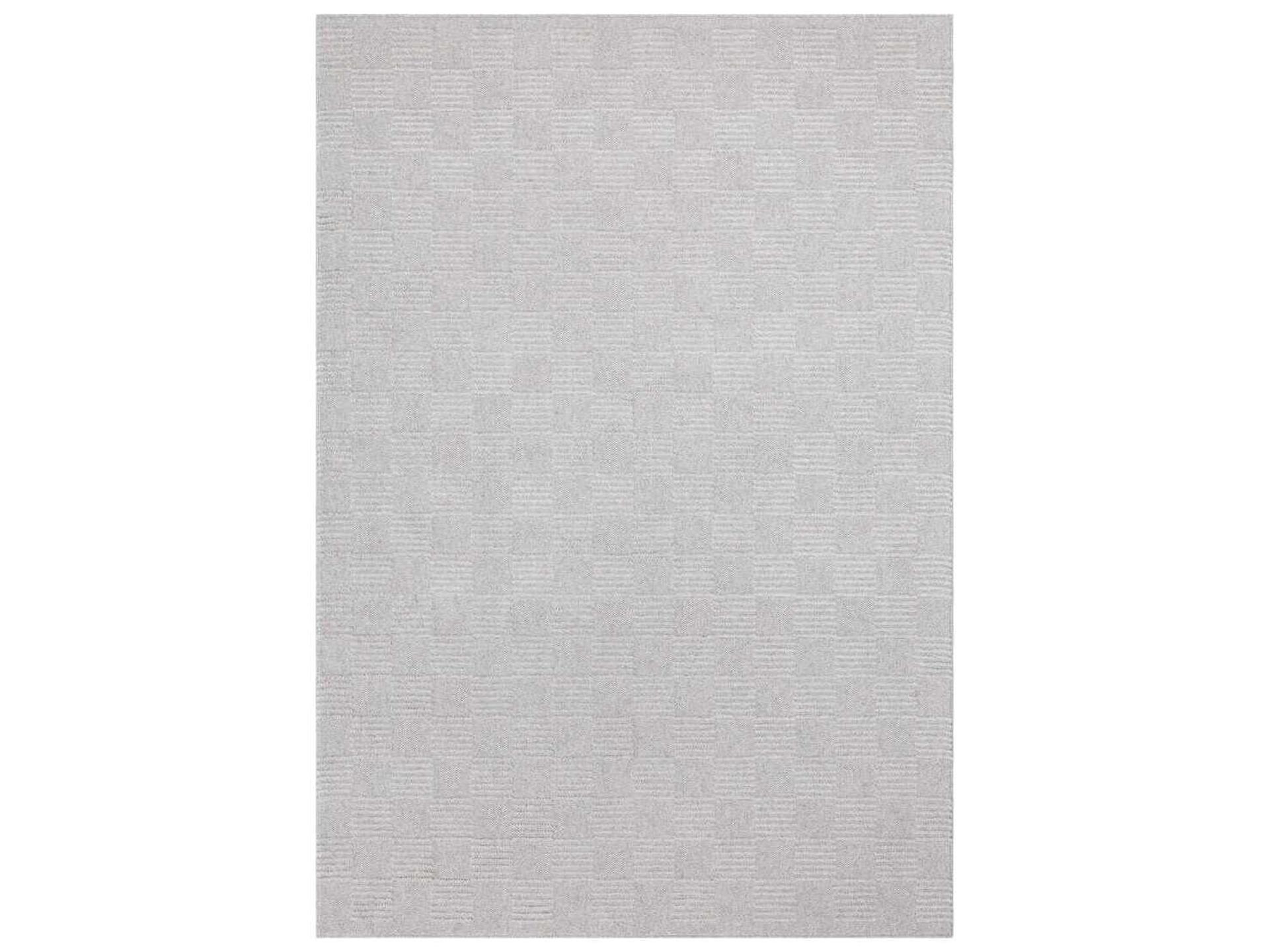 Check Geometric Woven Area Rug in Tonal Beige