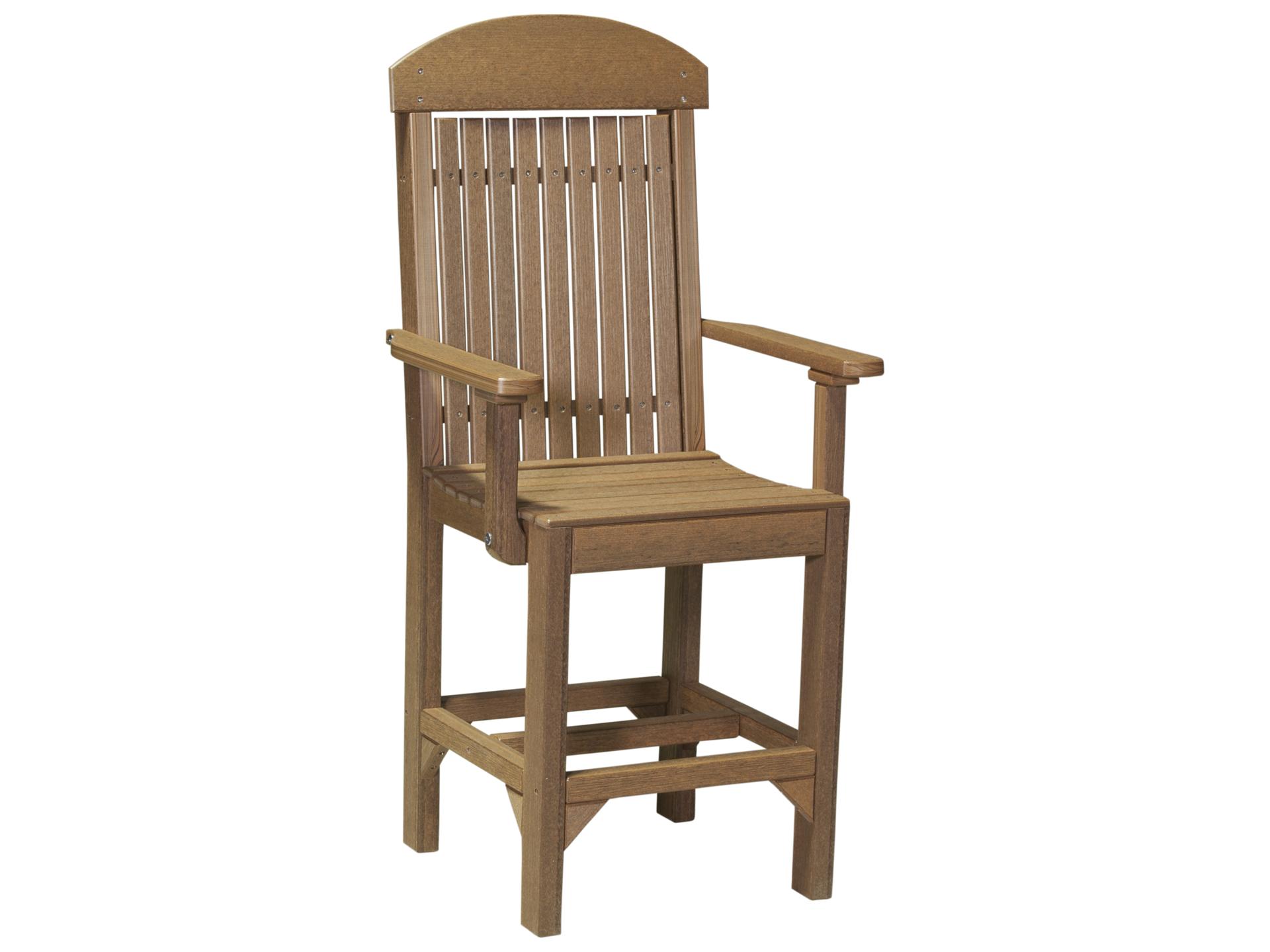 Classic Counter Height Arm Chair in Recycled Poly Lumber