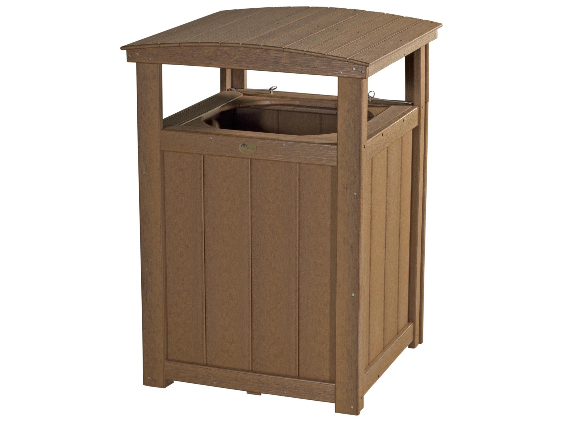 PTC Outdoor Square Recycled Plastic Trash Can