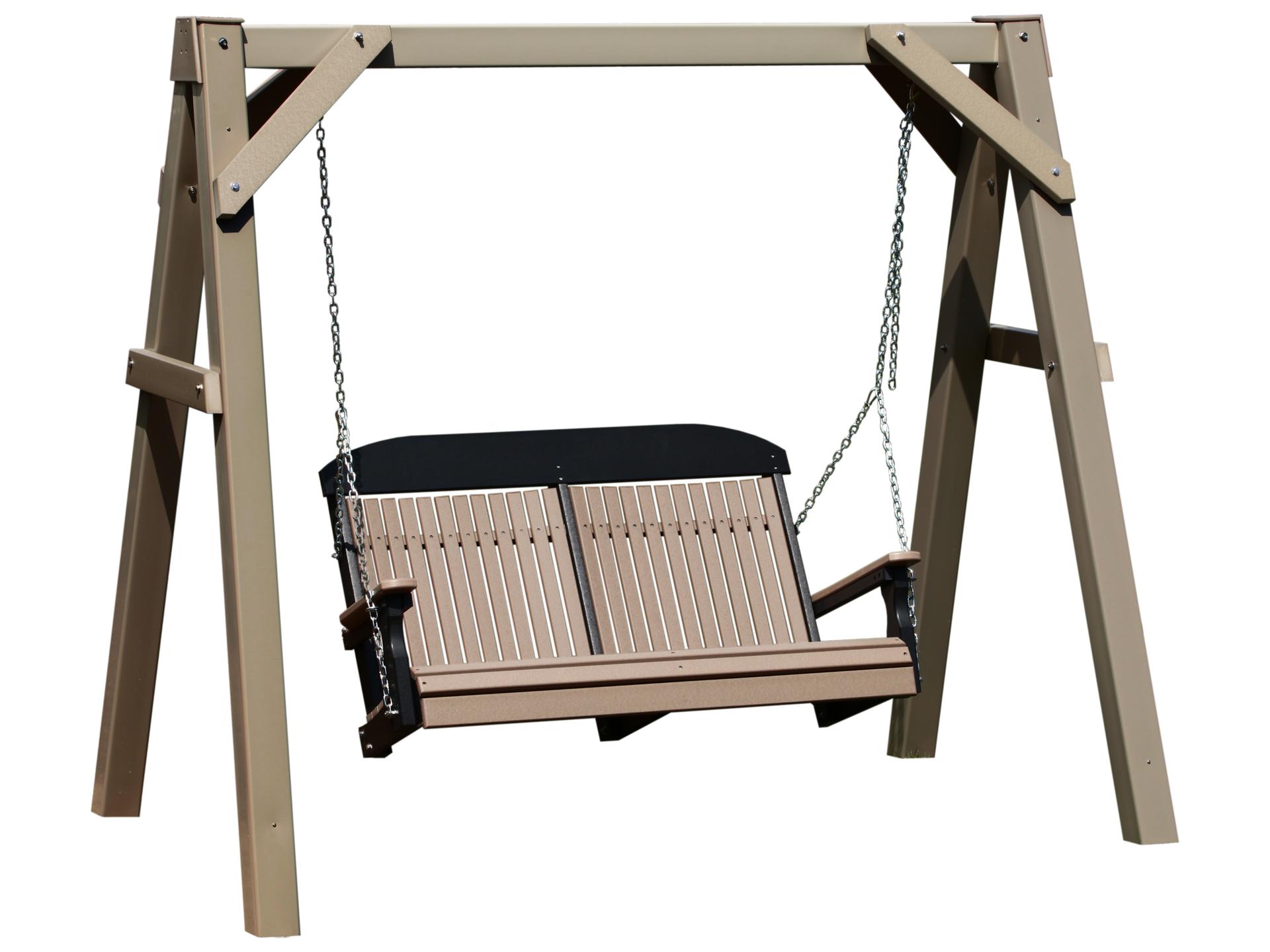 LuxCraft A-Frame Vinyl Patio Swing Stand - Clay