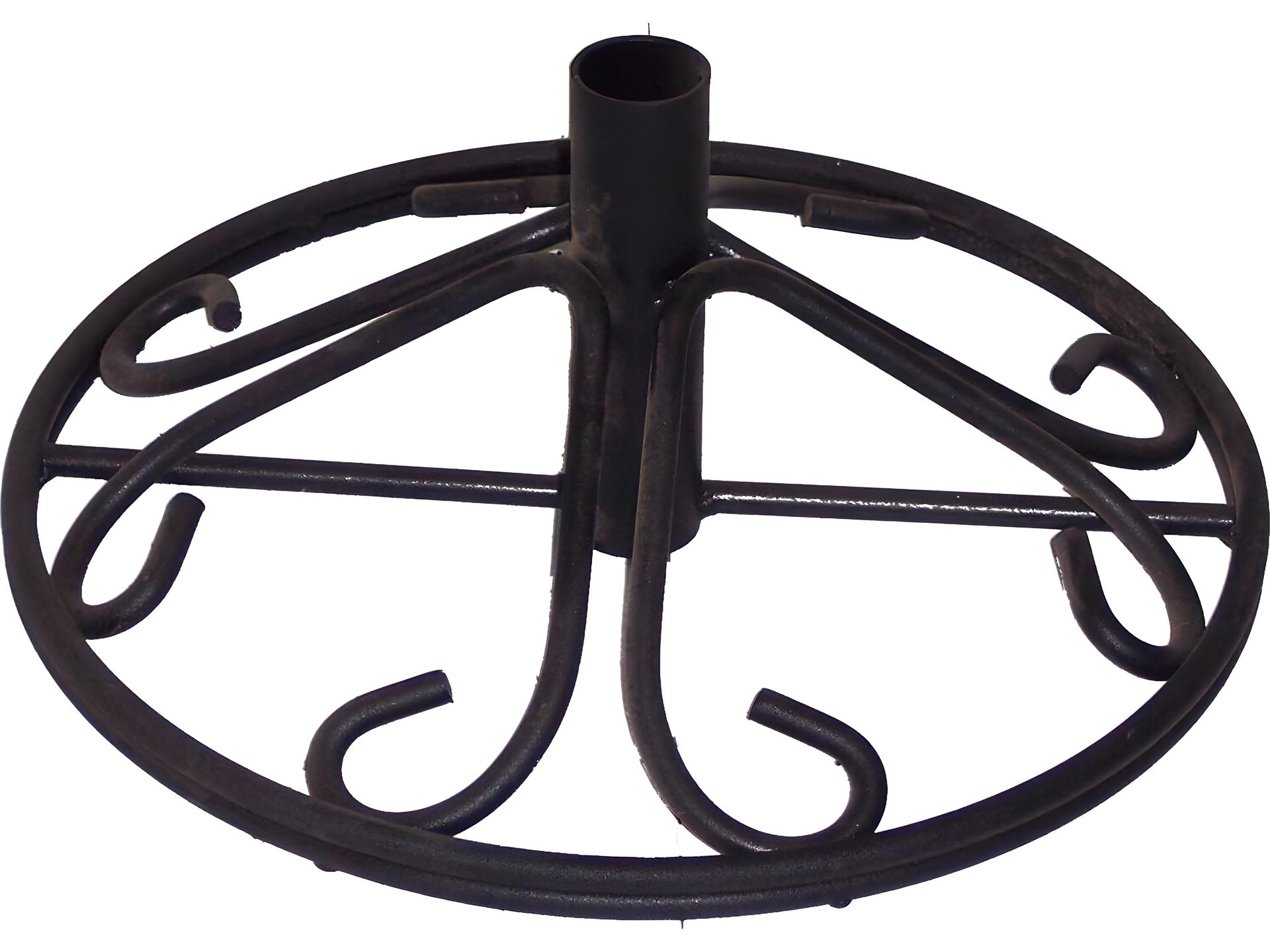 Wrought Iron Umbrella Base Powder Coated in Charcoal