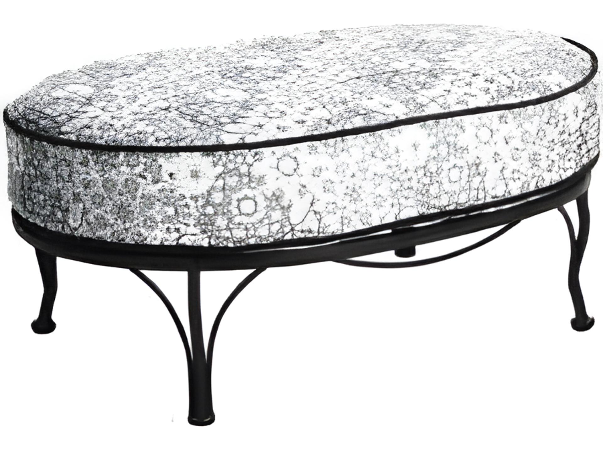Athens Deep Seating Wrought Iron Cuddle Outdoor Ottoman