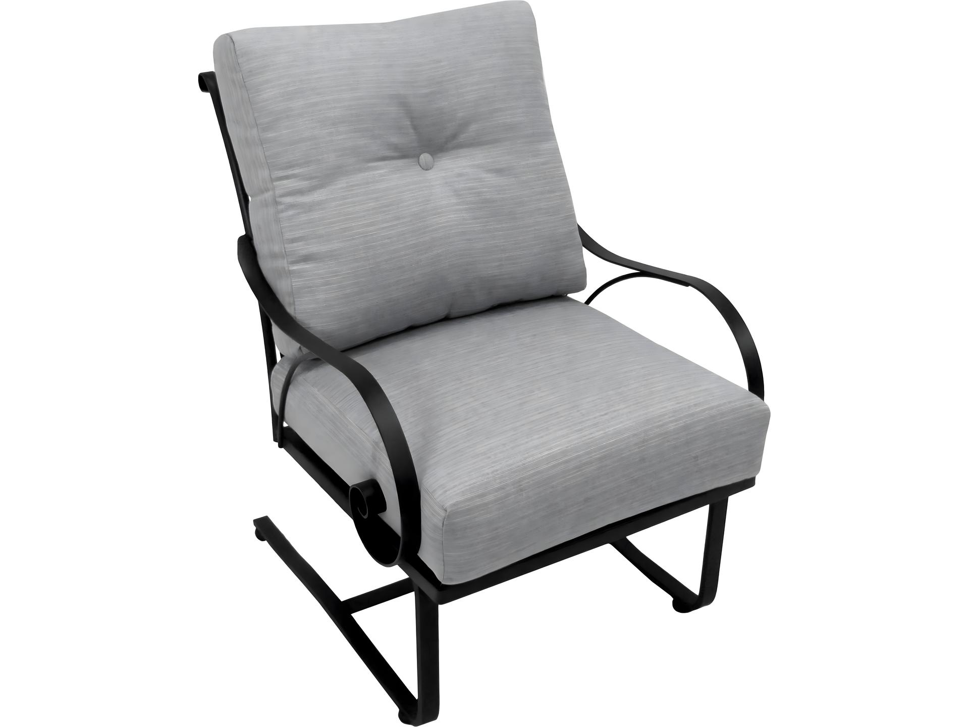 Monticello Outdoor Wrought Iron Deep Seating Club Spring Chair